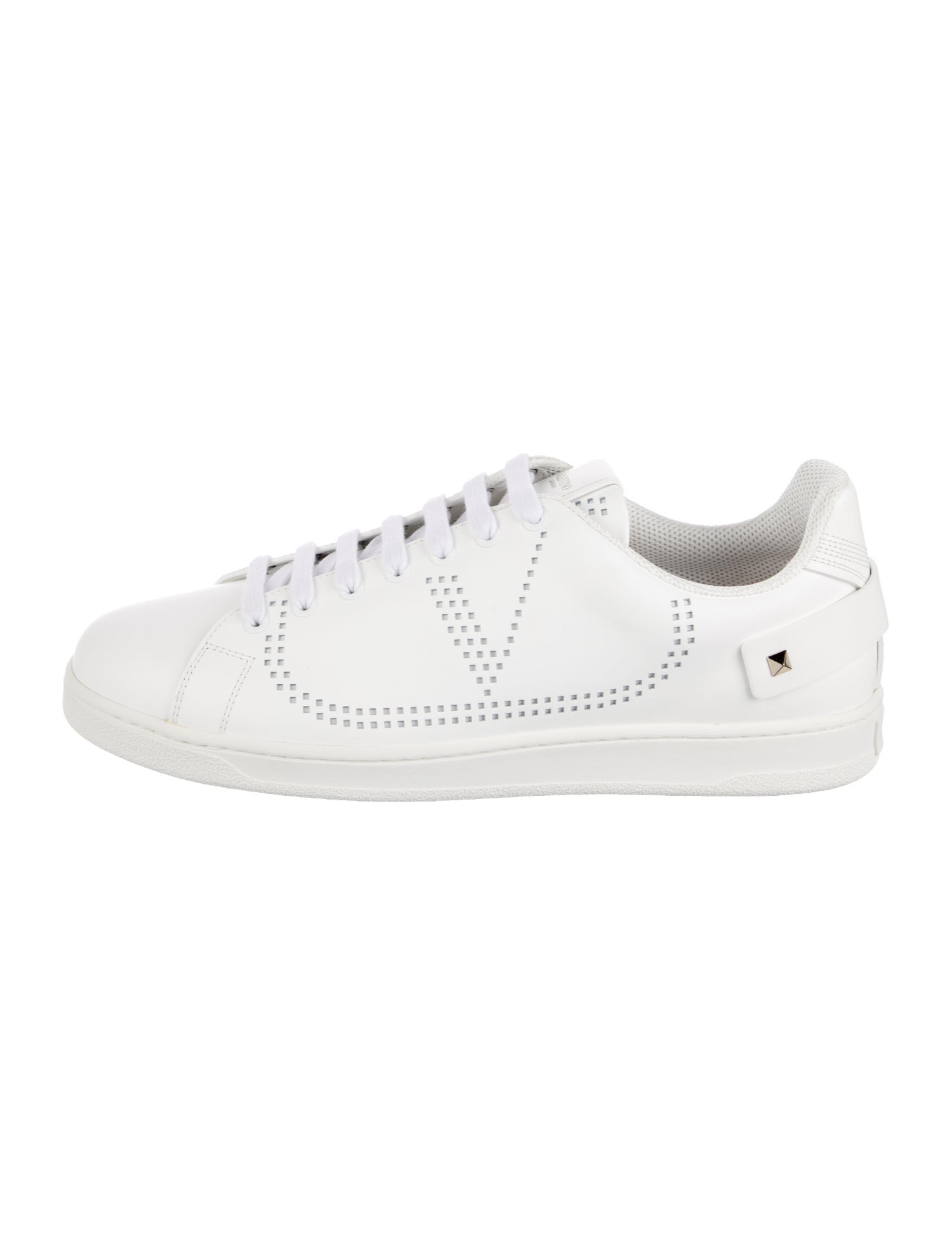 Valentino Rockstud Accents Leather Sneakers