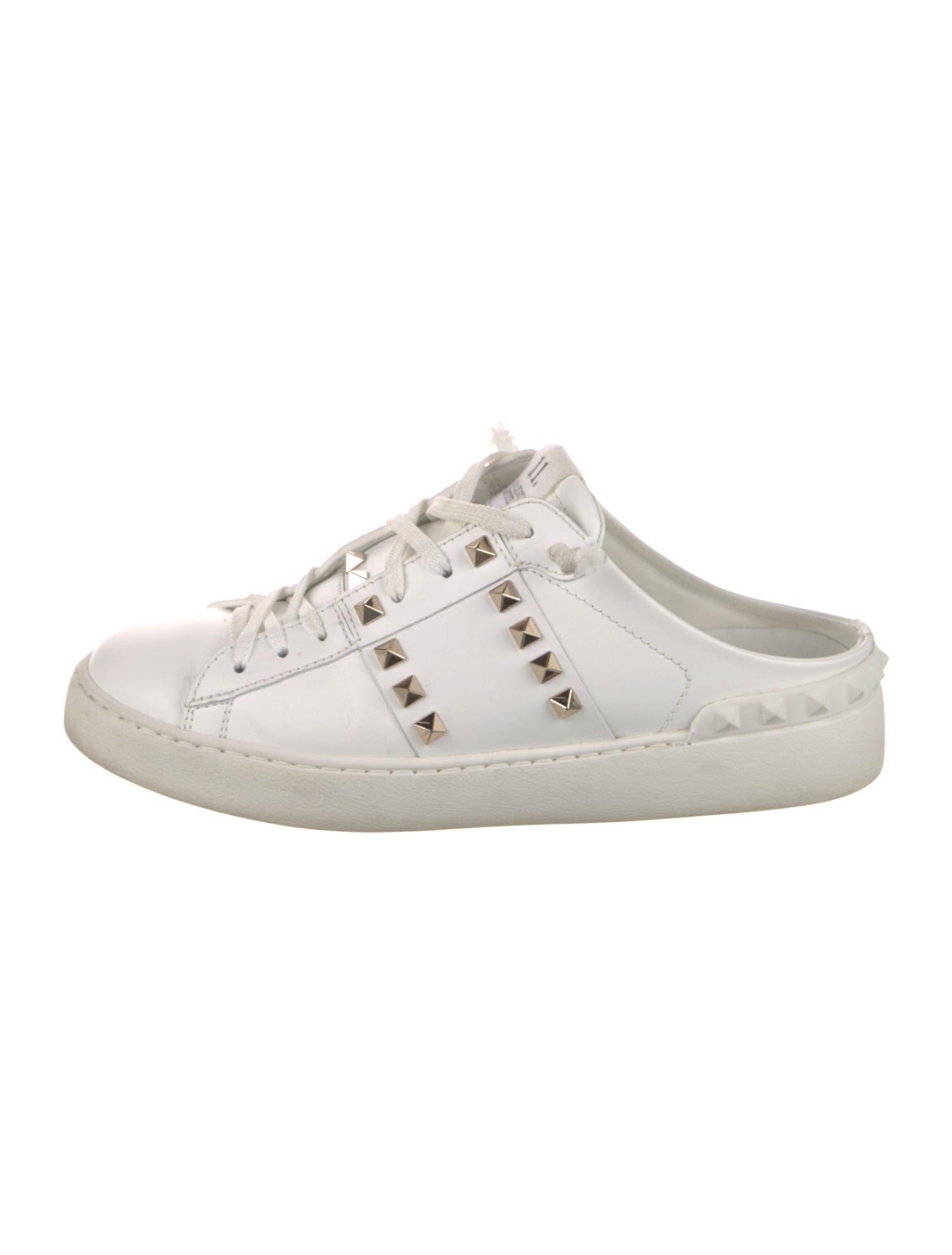 Valentino Rockstud Accents Leather Sneakers