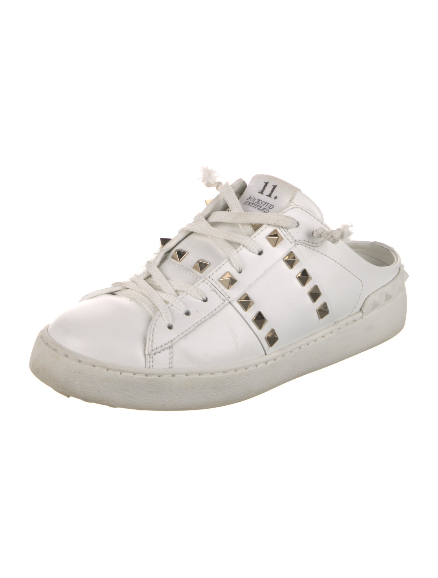 Valentino Rockstud Accents Leather Sneakers
