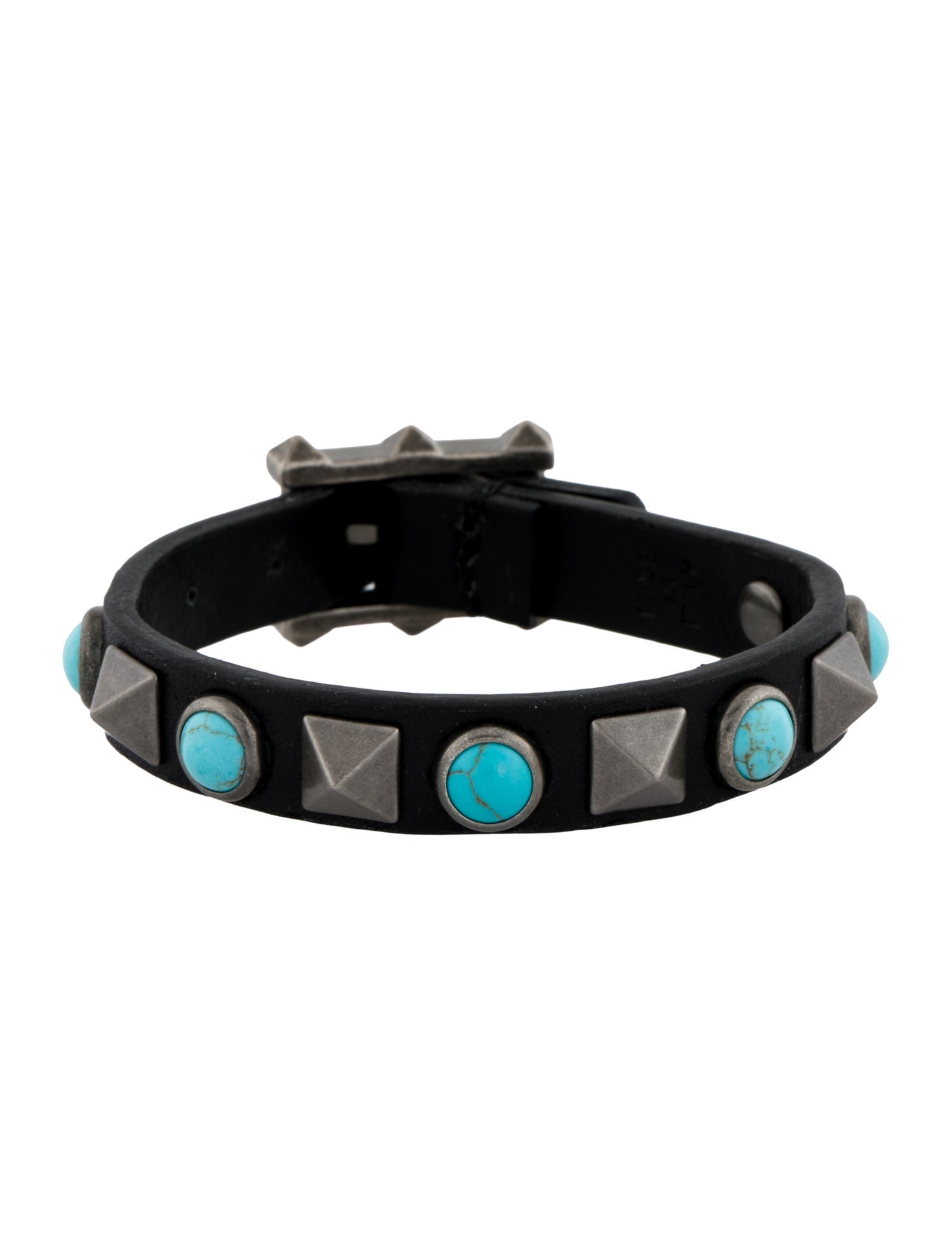 Valentino Stone & Leather Rockstud Wrap Bracelet