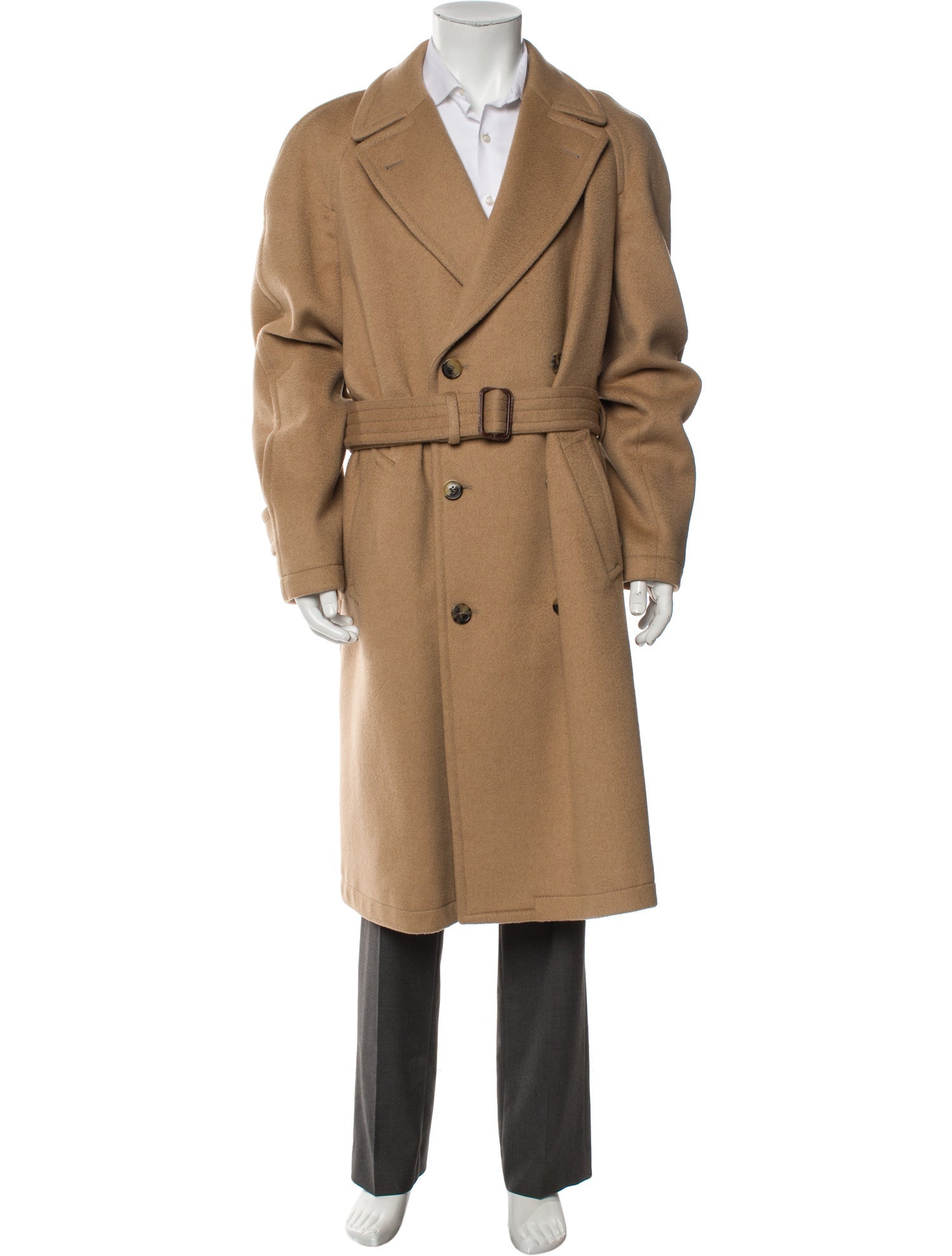 Valentino Rockstud Accents Camel Hair Trench Coat