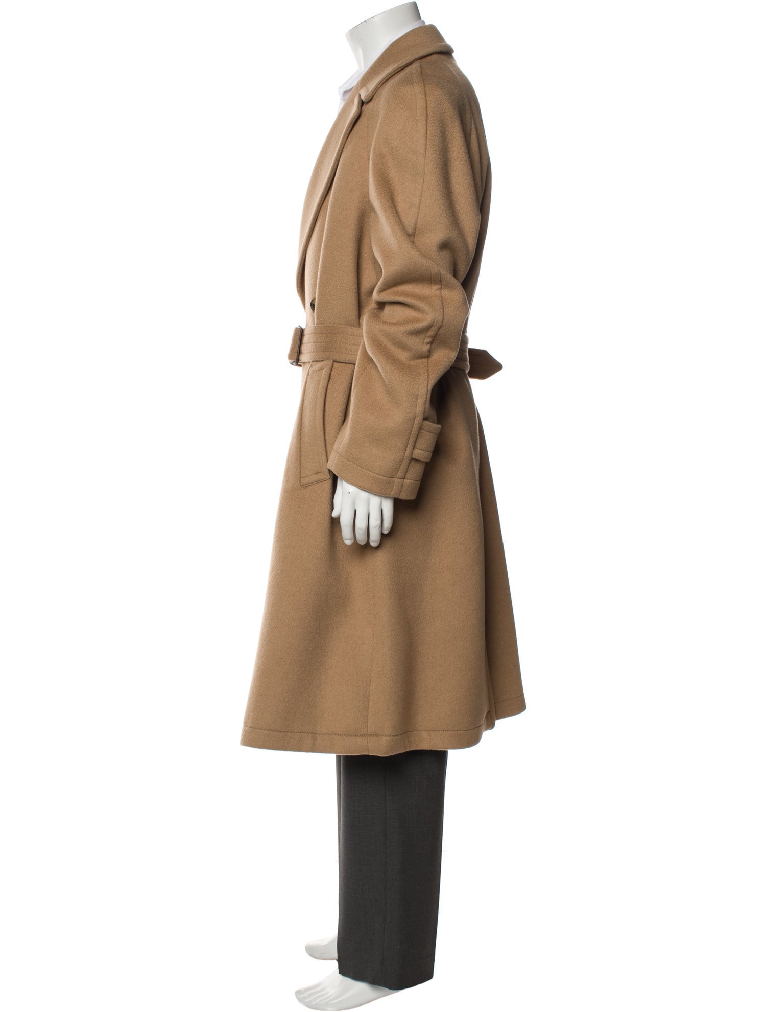 Valentino Rockstud Accents Camel Hair Trench Coat