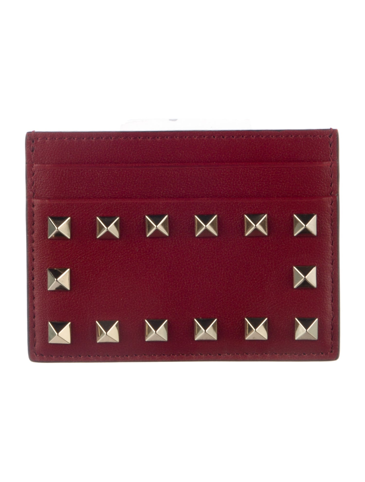 Valentino Rockstud Accents Leather Card Holder