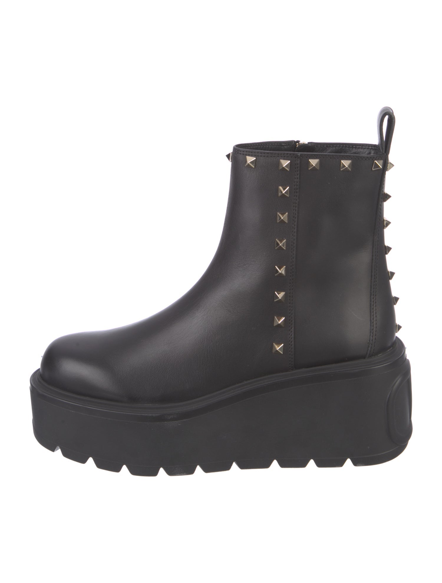 Valentino Leather Studded Accents Boots