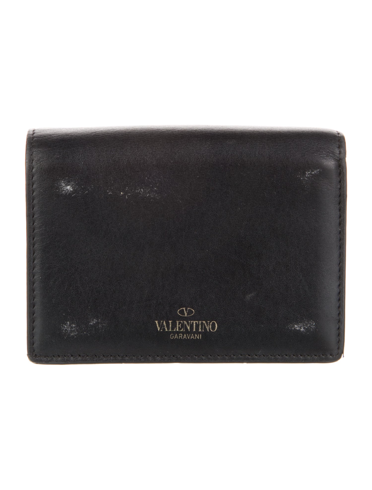 Valentino Leather Graphic Print Compact Wallet