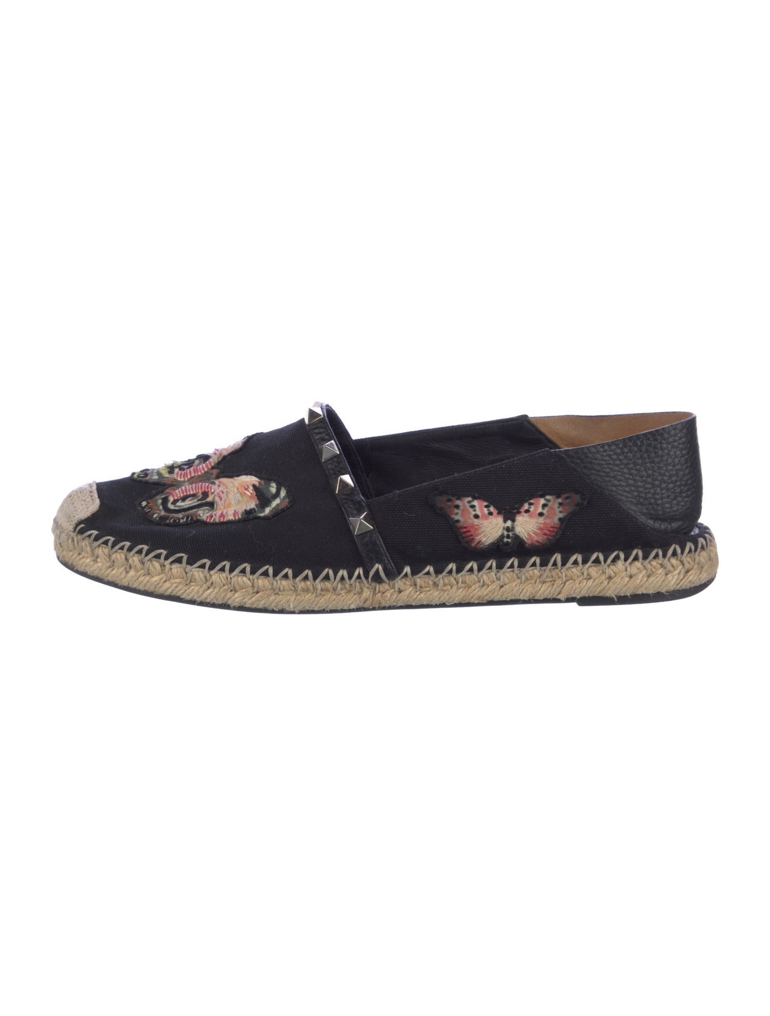 Valentino Rockstud Accents Canvas Espadrilles