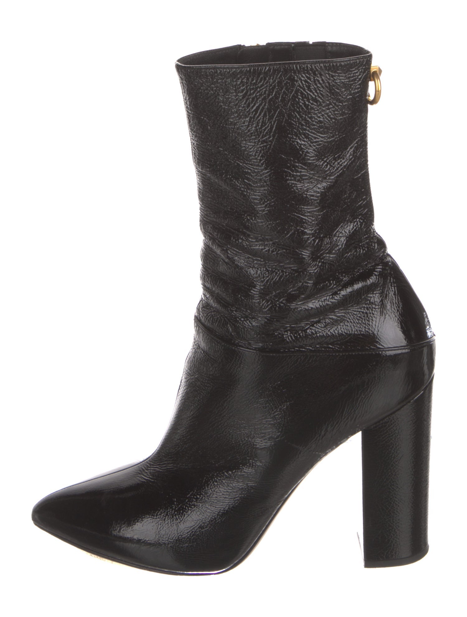Valentino Rockstud Accents Patent Leather Sock Boots