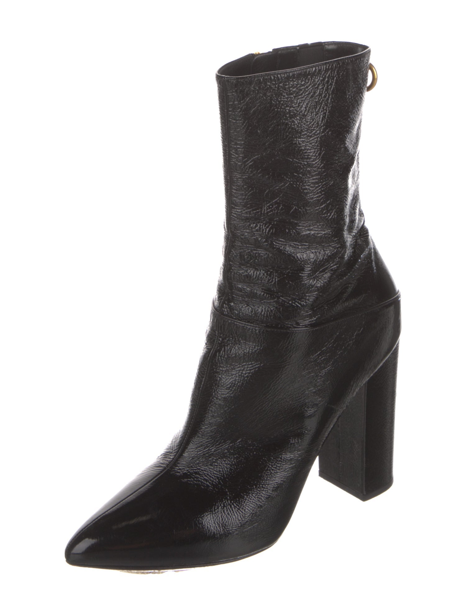 Valentino Rockstud Accents Patent Leather Sock Boots