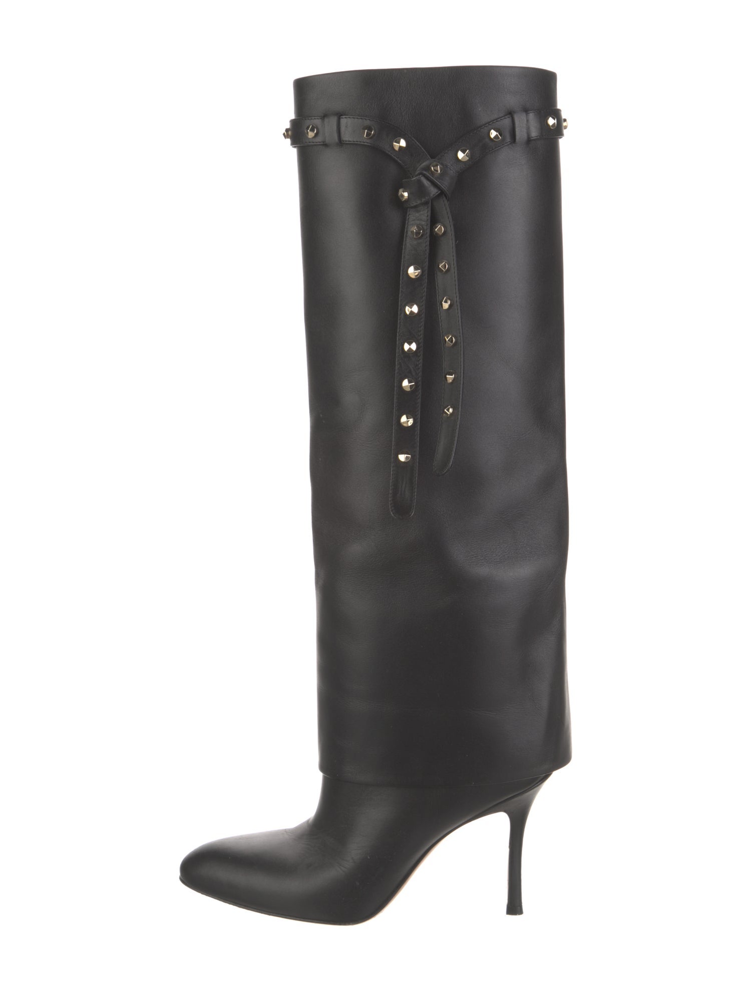 Valentino Rockstud Accents Leather Boots