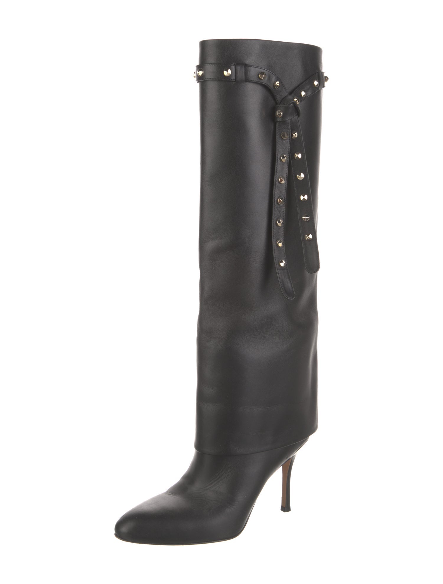 Valentino Rockstud Accents Leather Boots
