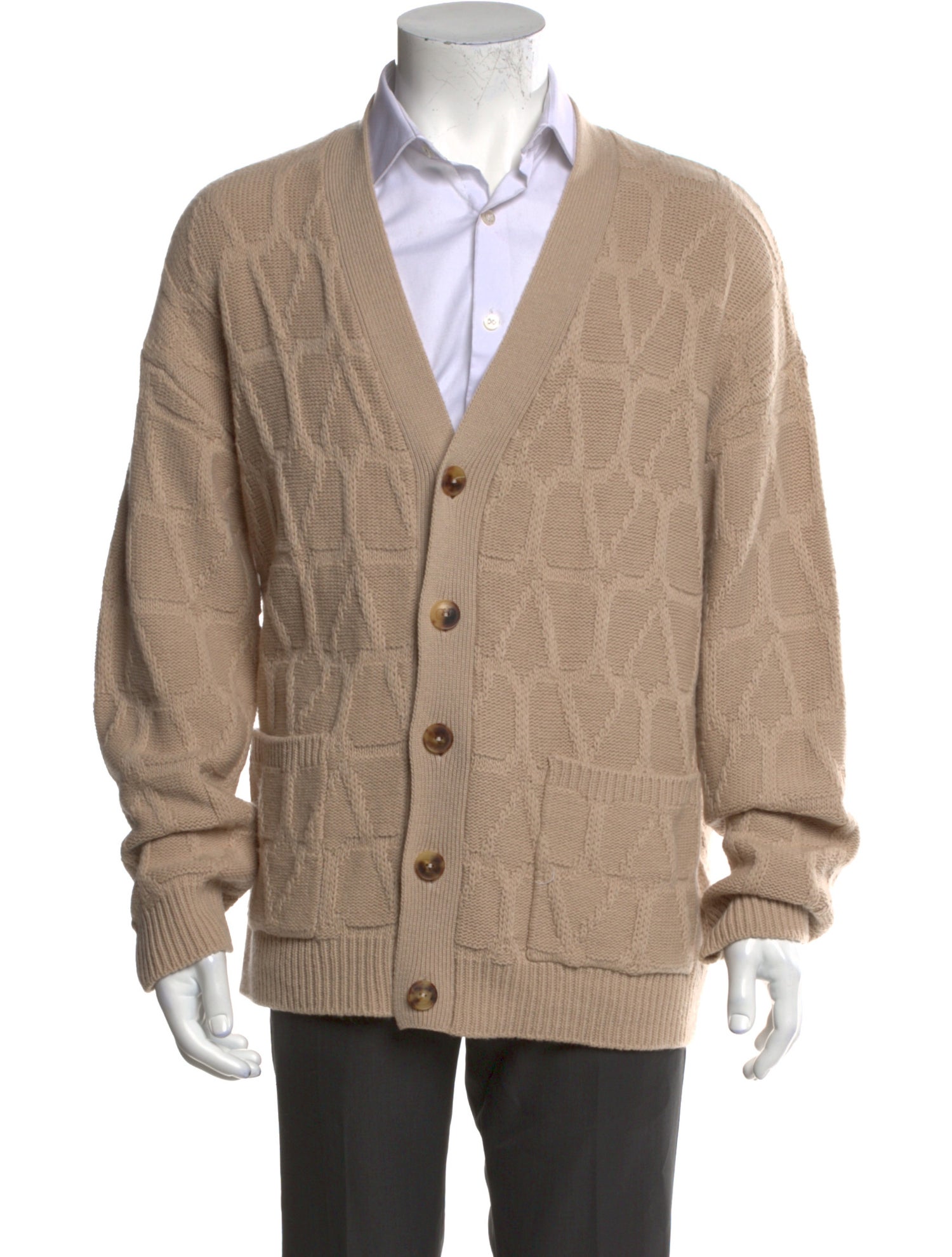 Valentino Virgin Wool V-Neck Cardigan