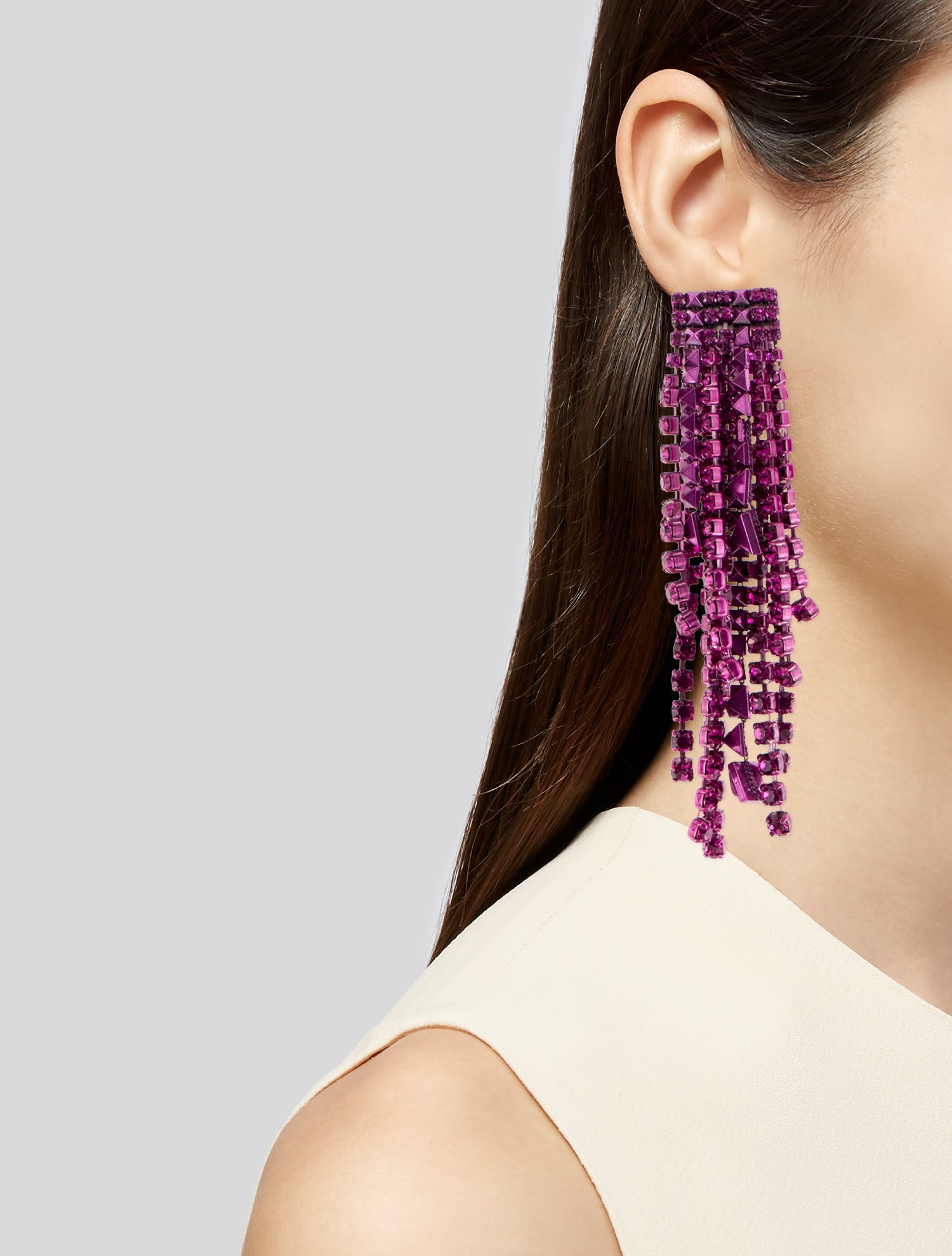 Valentino Brightrain Rockstud Clip-On Chandelier Earrings