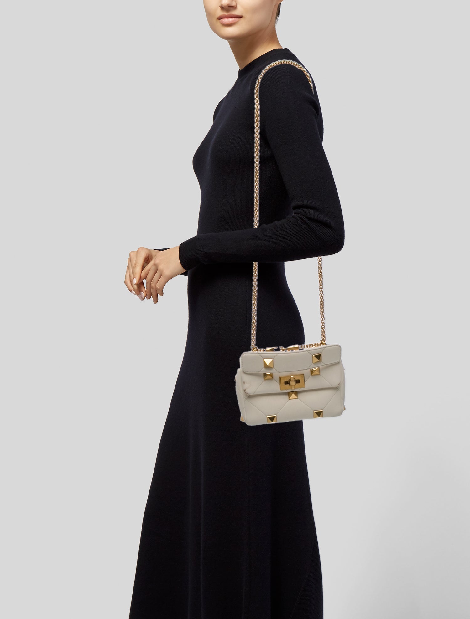 Valentino Rockstud Top Handle Bag - White Handle Bags, Handbags