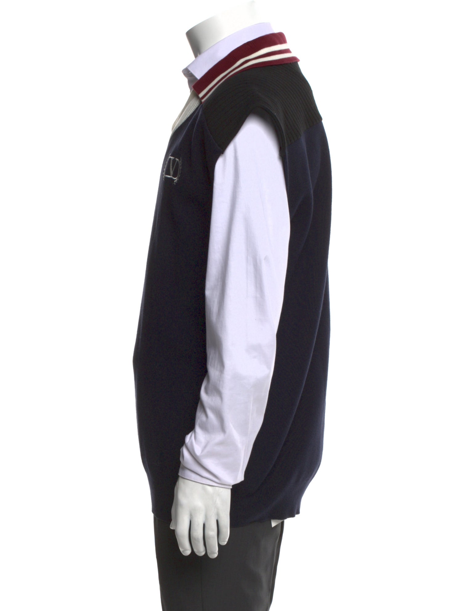 Valentino Colorblock Pattern V-Neck Sweater Vest