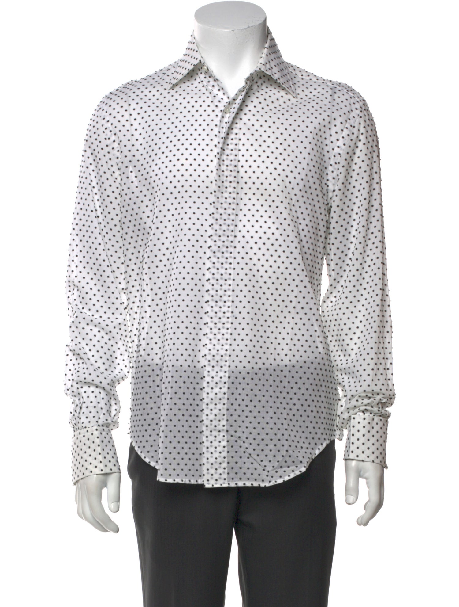 Valentino Polka Dot Print Long Sleeve Dress Shirt
