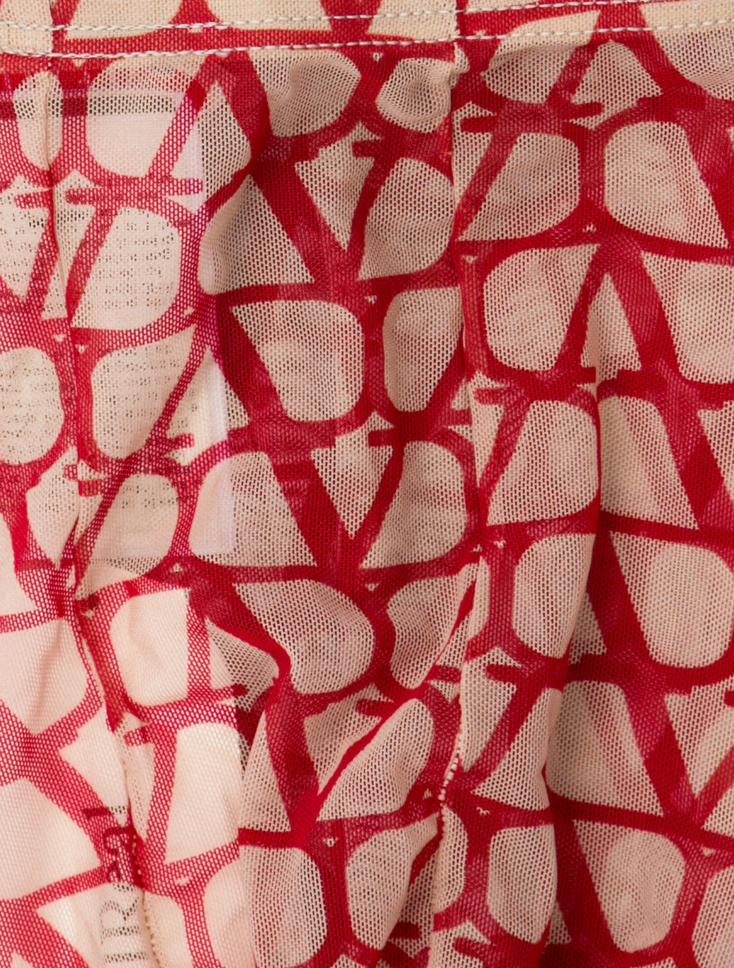 Valentino Red and neutral patterned hosiery