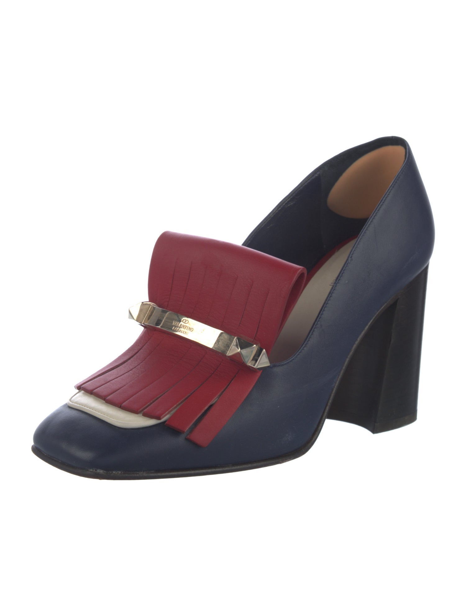 Valentino Rockstud Accents Leather Pumps