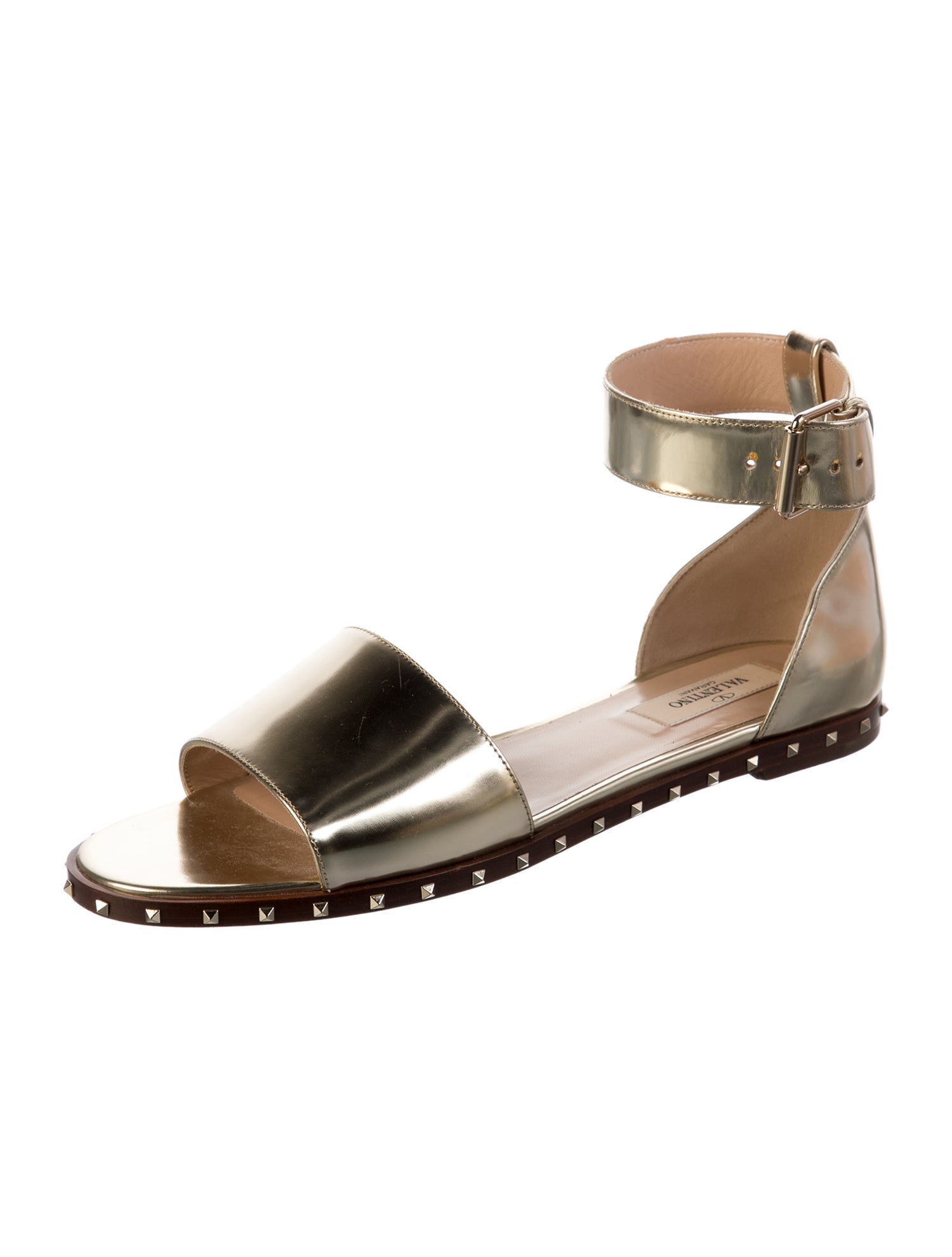 Valentino Rockstud Accents Leather Sandals