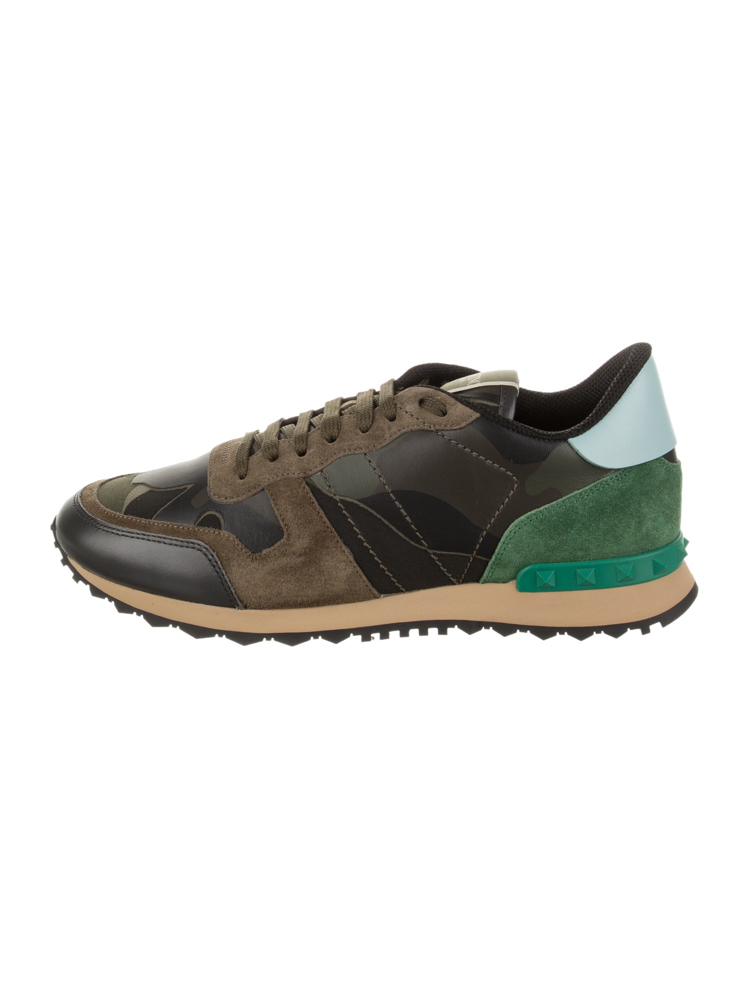 Valentino Leather Printed Athletic Sneakers