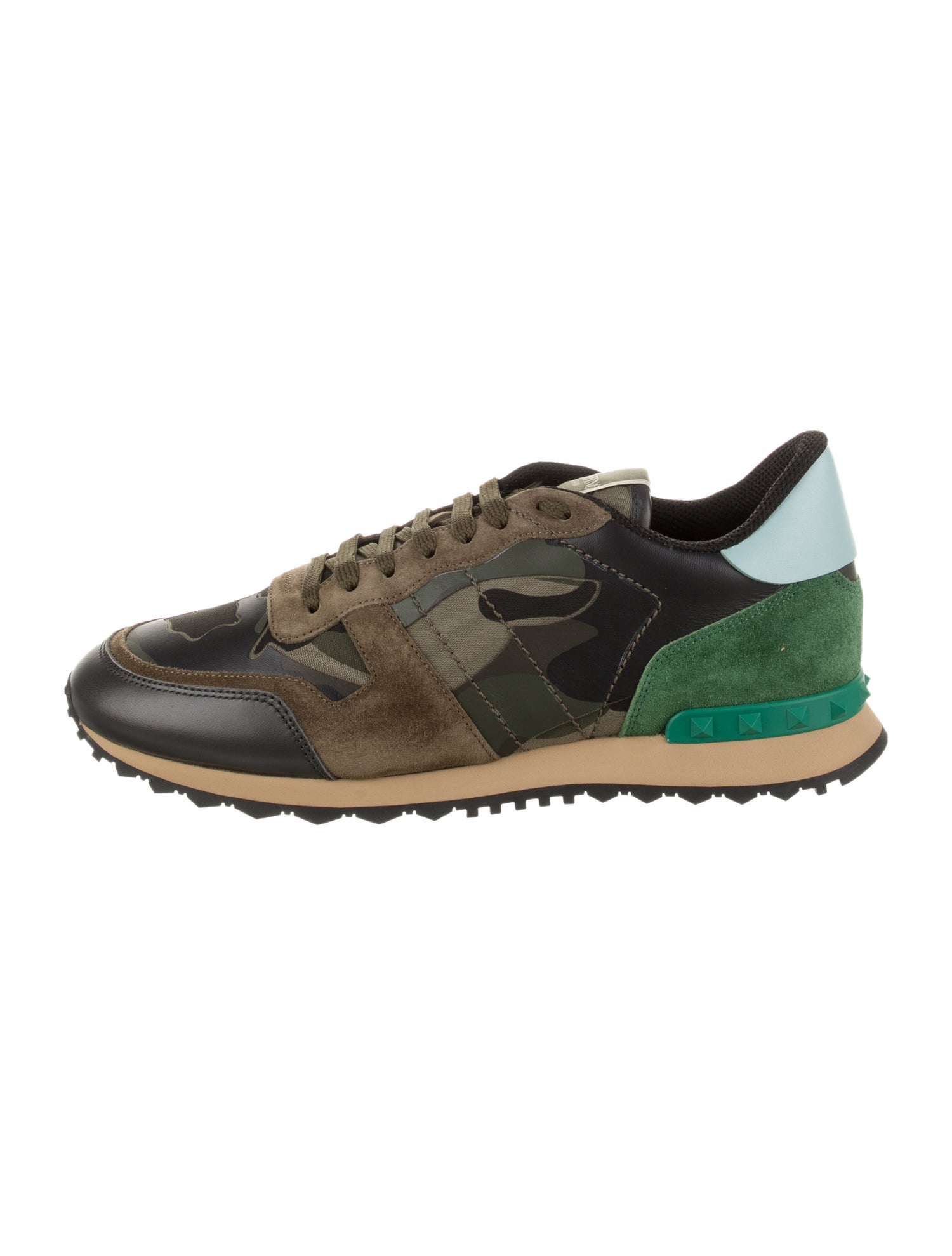 Valentino Leather Printed Athletic Sneakers