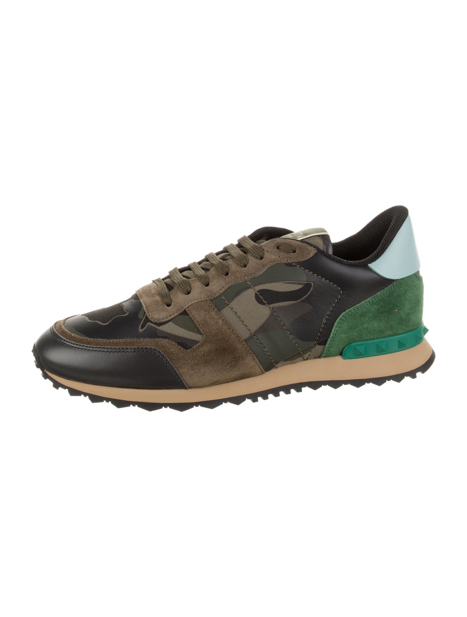 Valentino Leather Printed Athletic Sneakers
