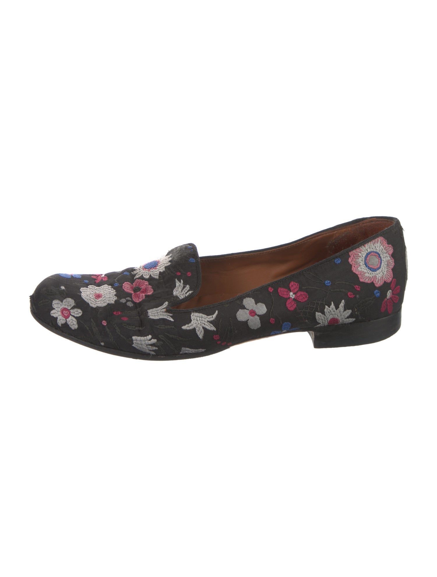 Valentino Floral Print Embroidered Accent Loafers