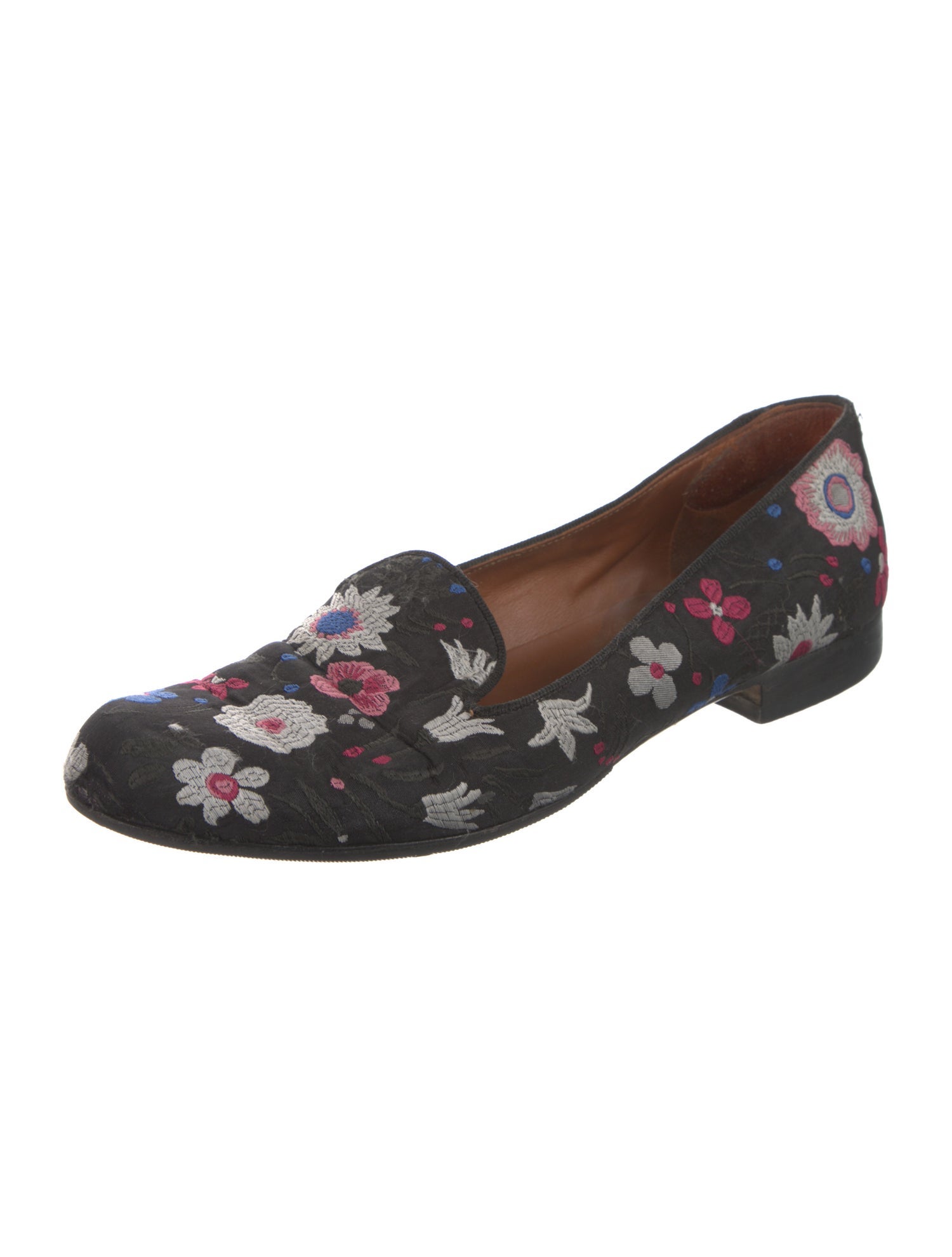 Valentino Floral Print Embroidered Accent Loafers