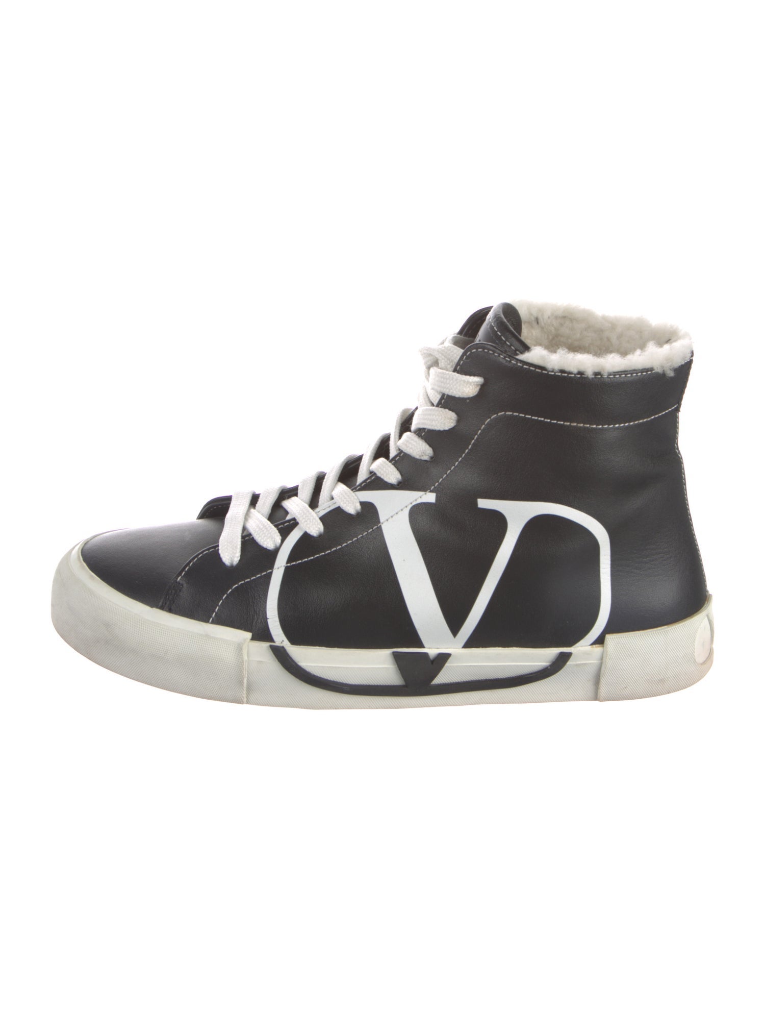 Valentino Leather Printed Sneakers