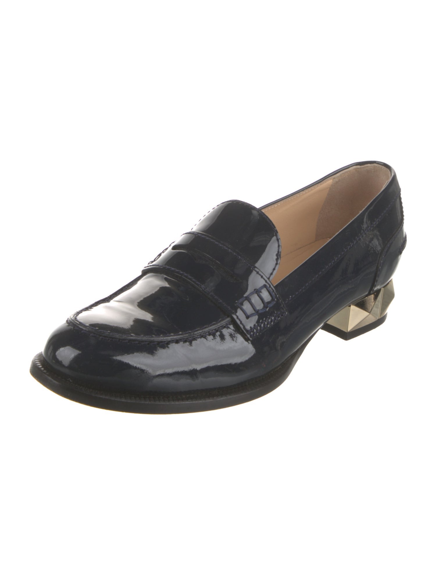 Valentino Rockstud Accents Patent Leather Loafers