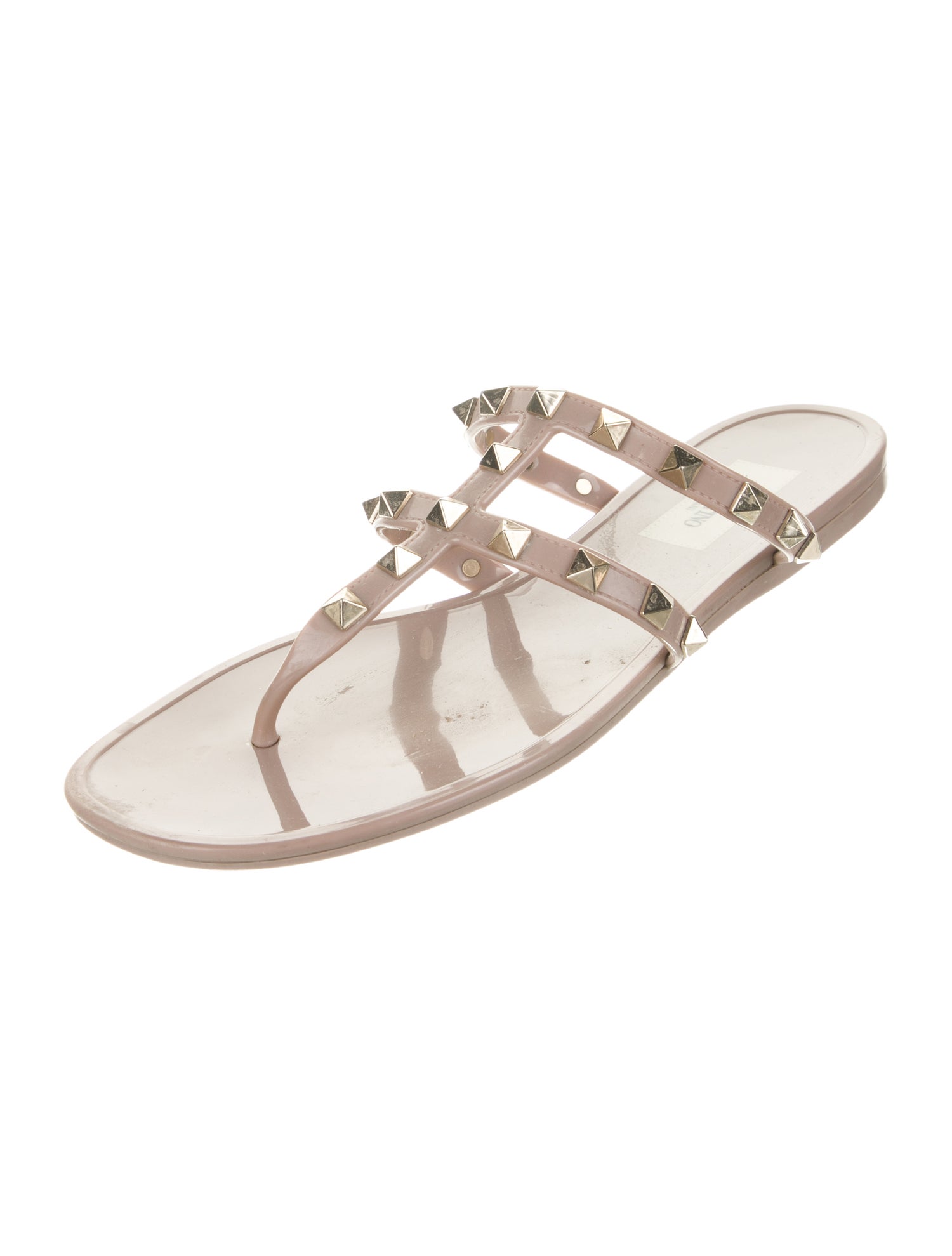 Valentino Rockstud Accents Rubber Slides