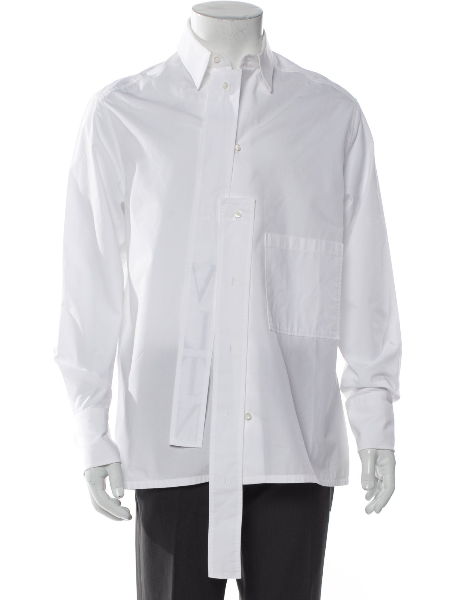 Valentino Rockstud Accents Long Sleeve Tuxedo Shirt