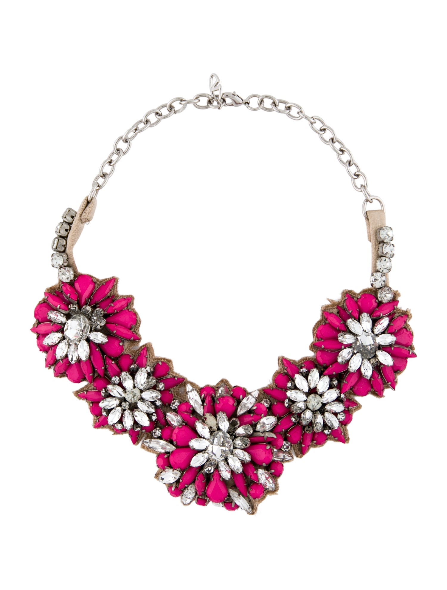 Valentino Crystal & Satin Collar Necklace