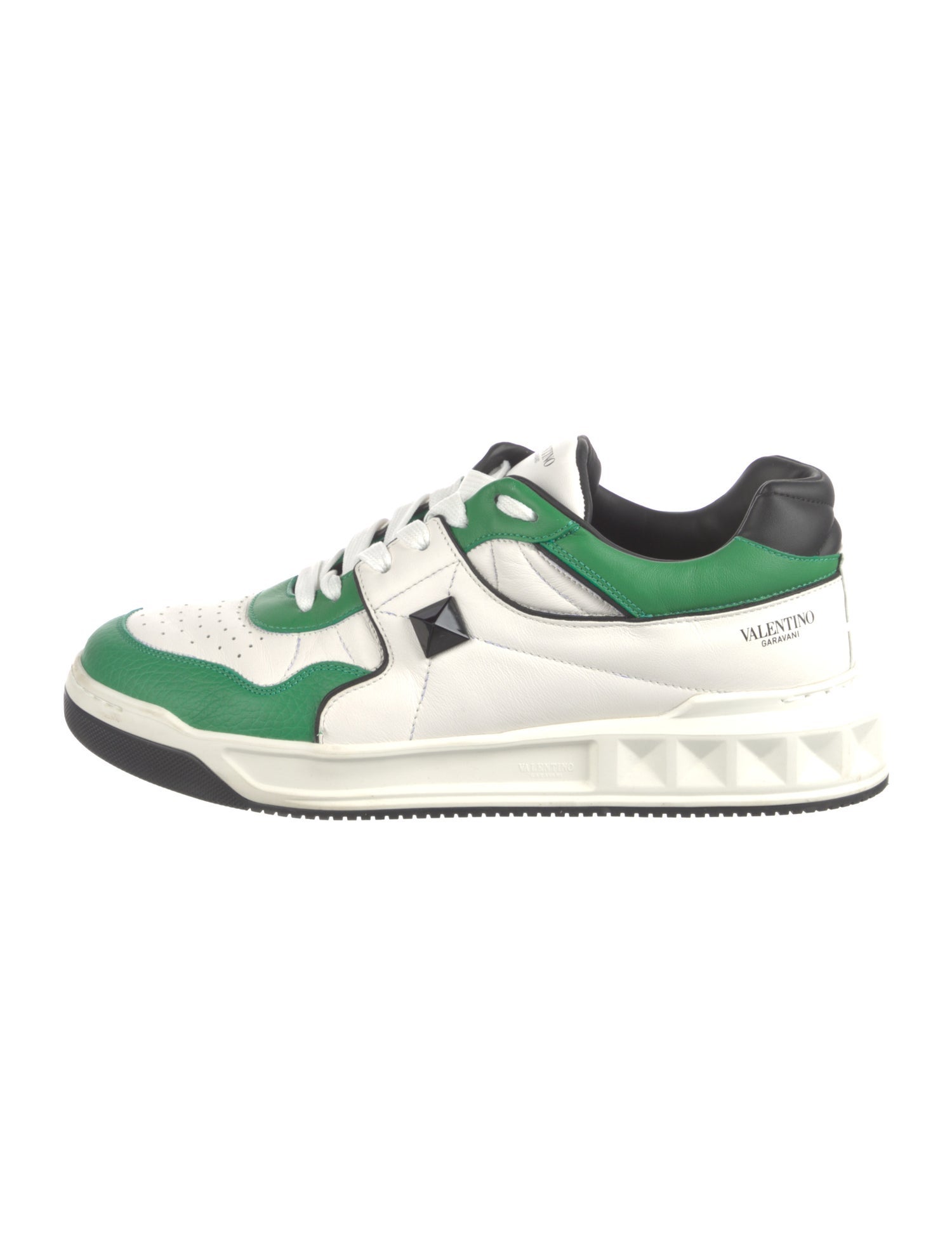 Valentino Rockstud Accents Leather Sneakers