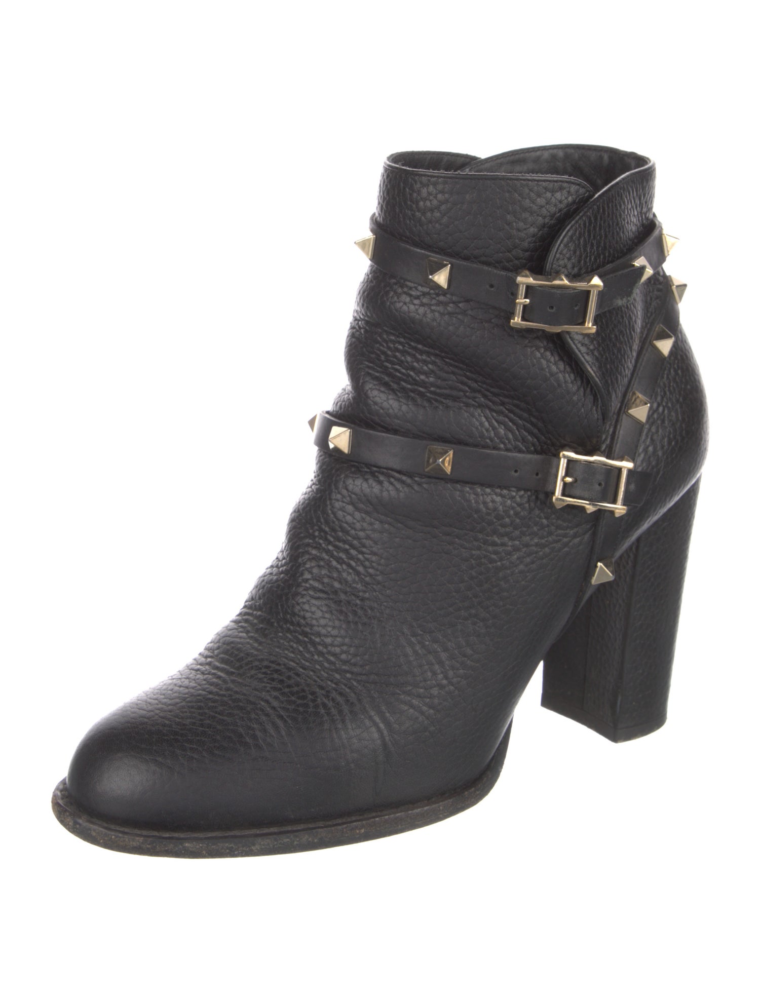 Valentino Rockstud Accents Leather Boots
