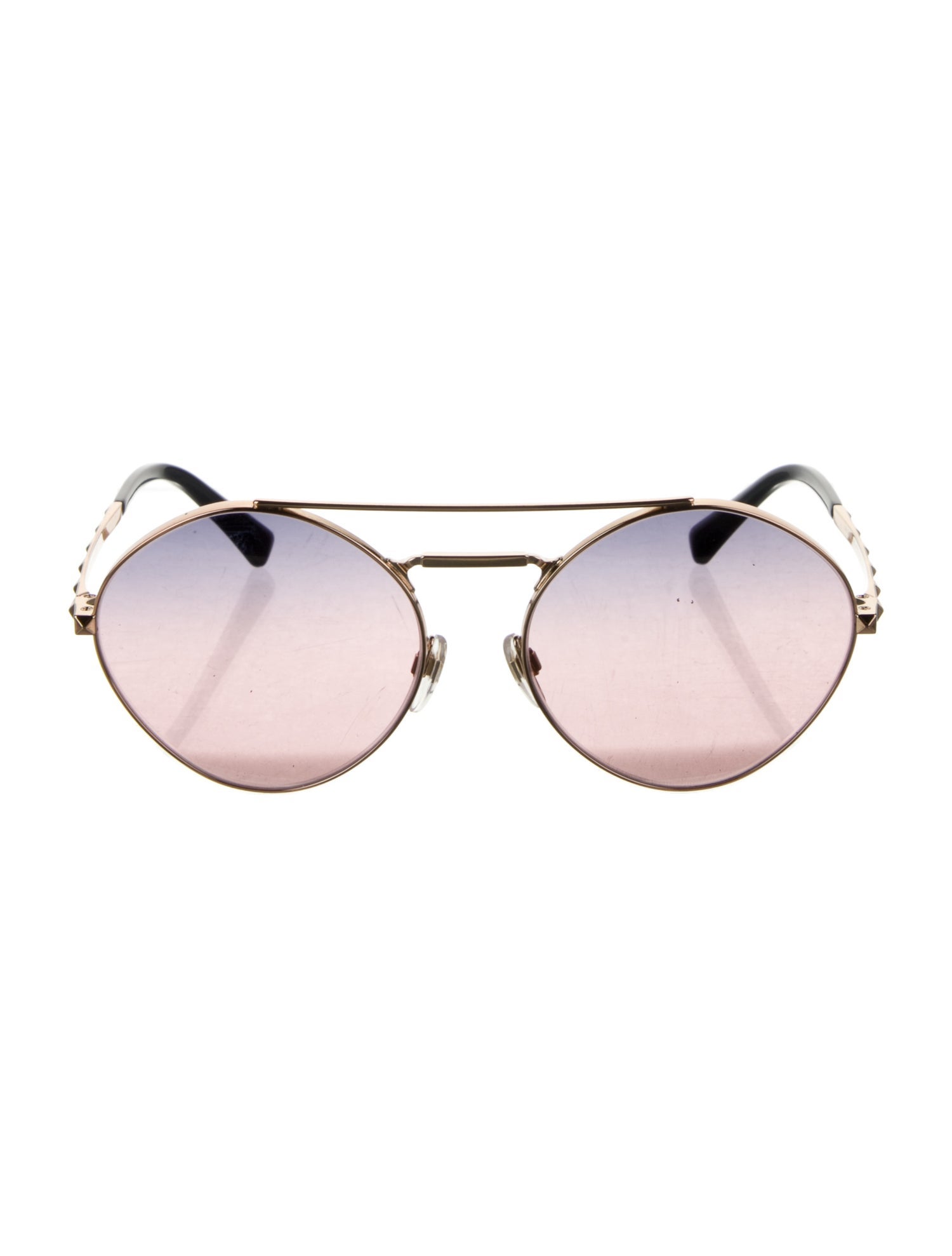 Valentino Rockstud Accents Aviator Sunglasses
