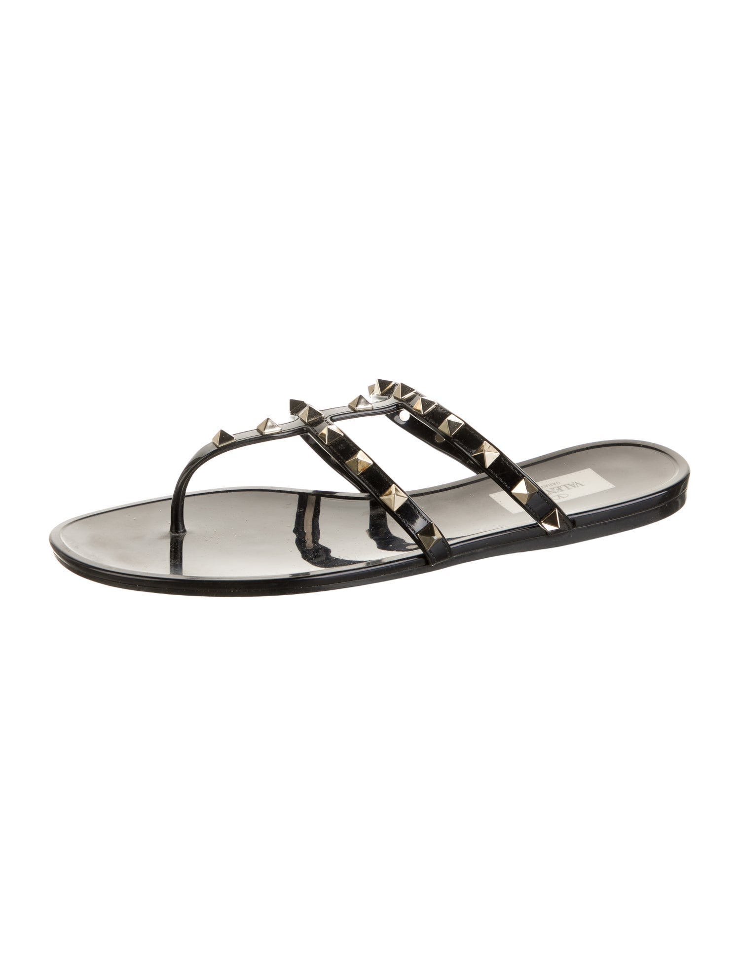 Valentino Rockstud Accents Rubber Slides