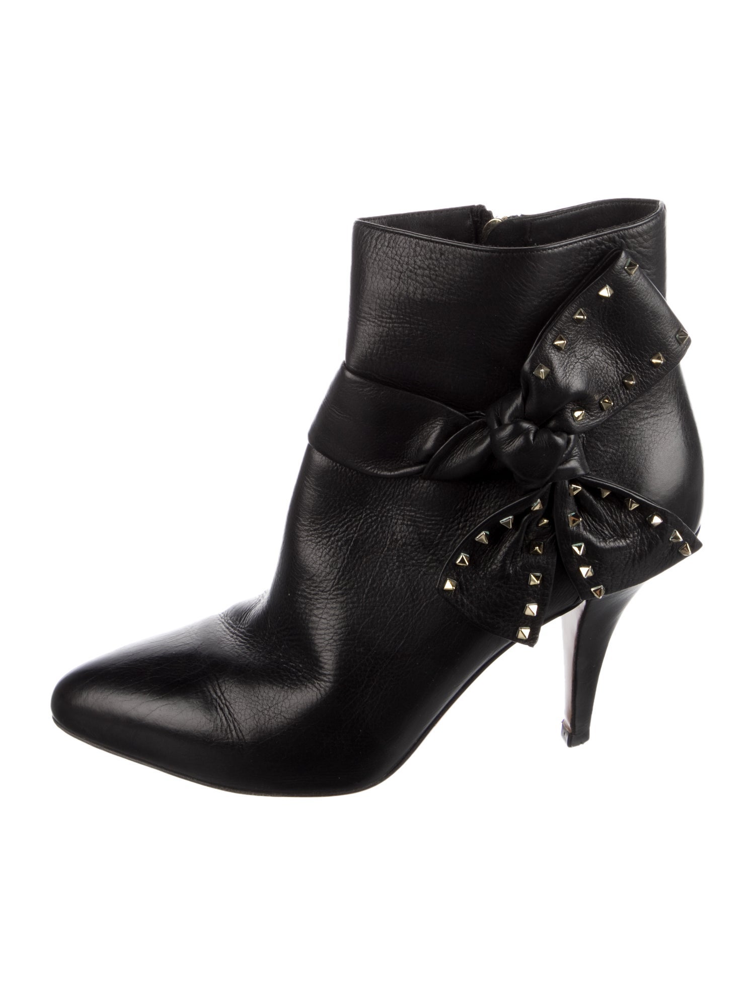 Valentino Rockstud Accents Leather Boots