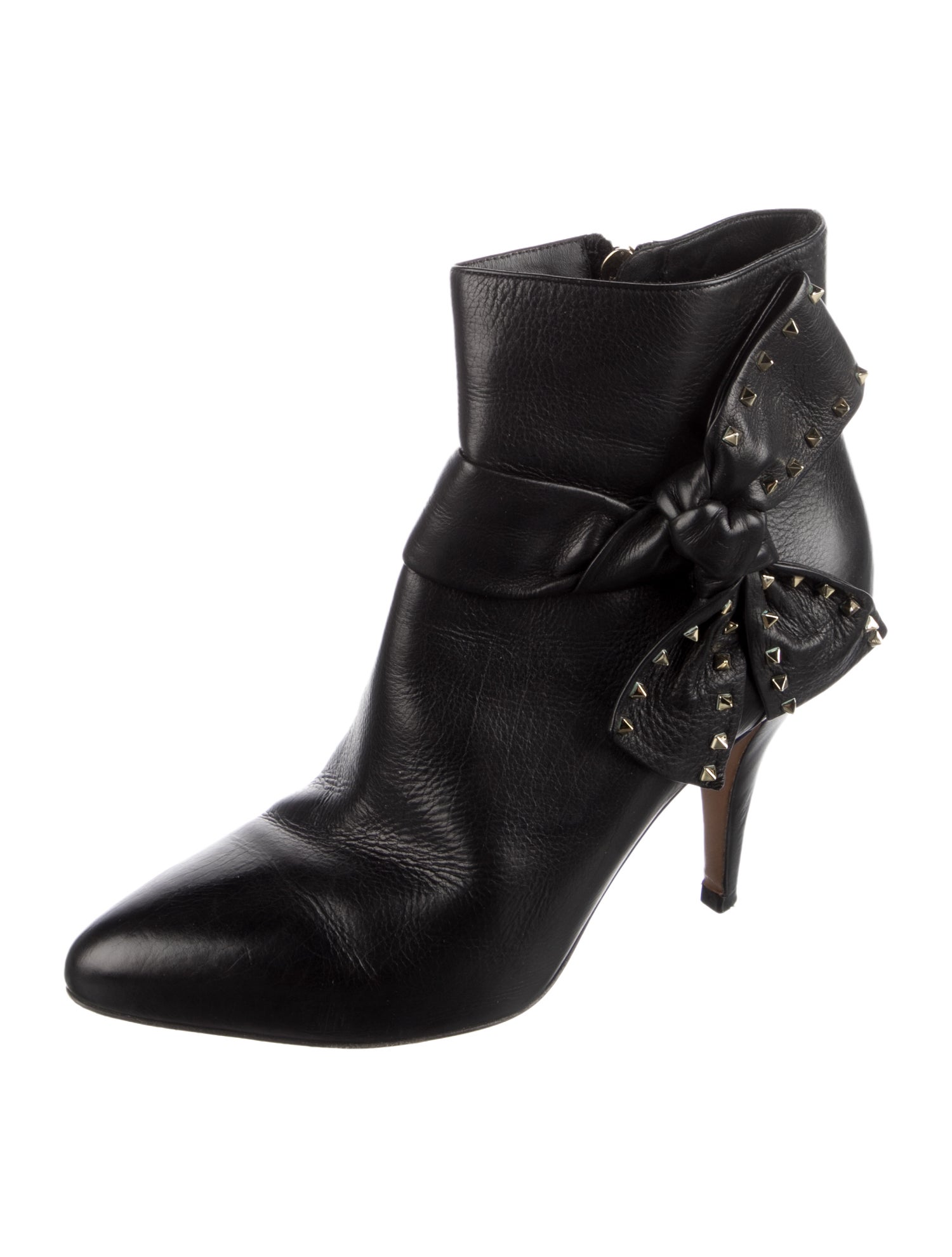 Valentino Rockstud Accents Leather Boots