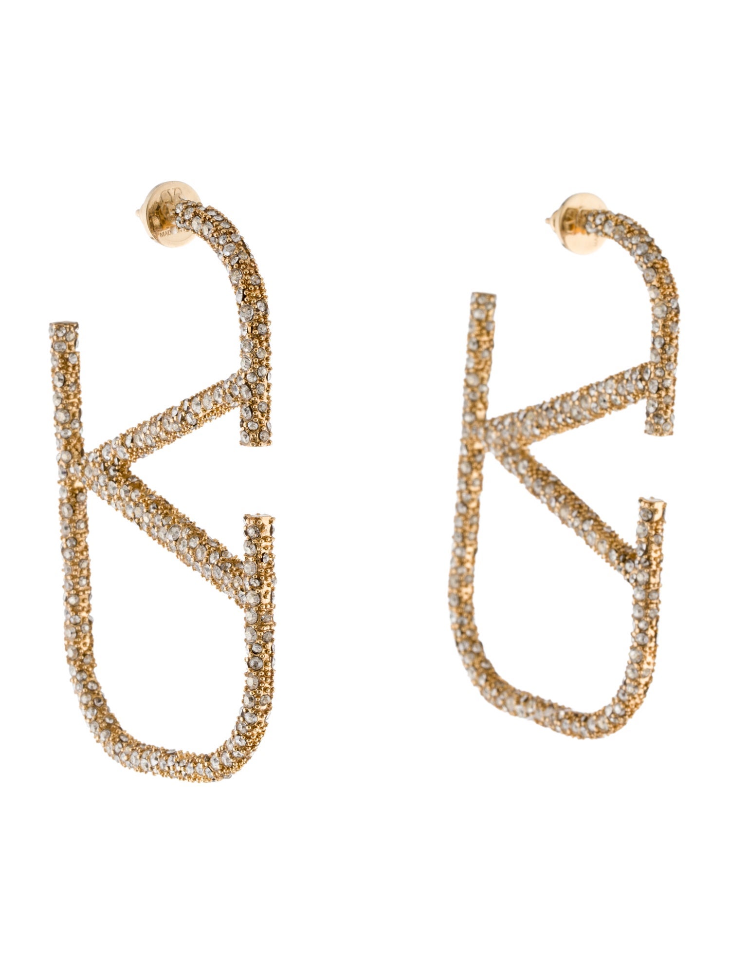 Valentino Crystal VLogo Signature Earrings