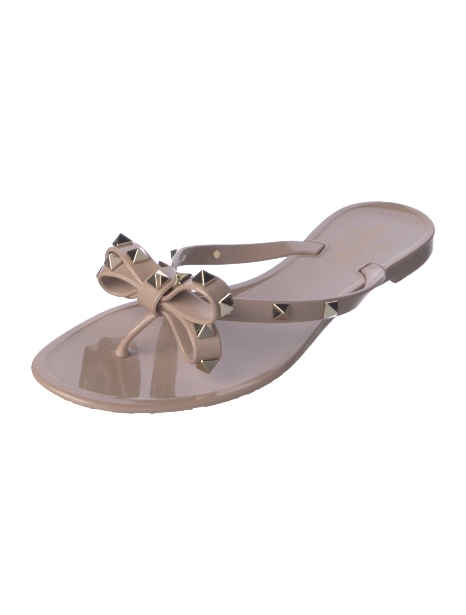 Valentino Rockstud Accents Rubber Slides