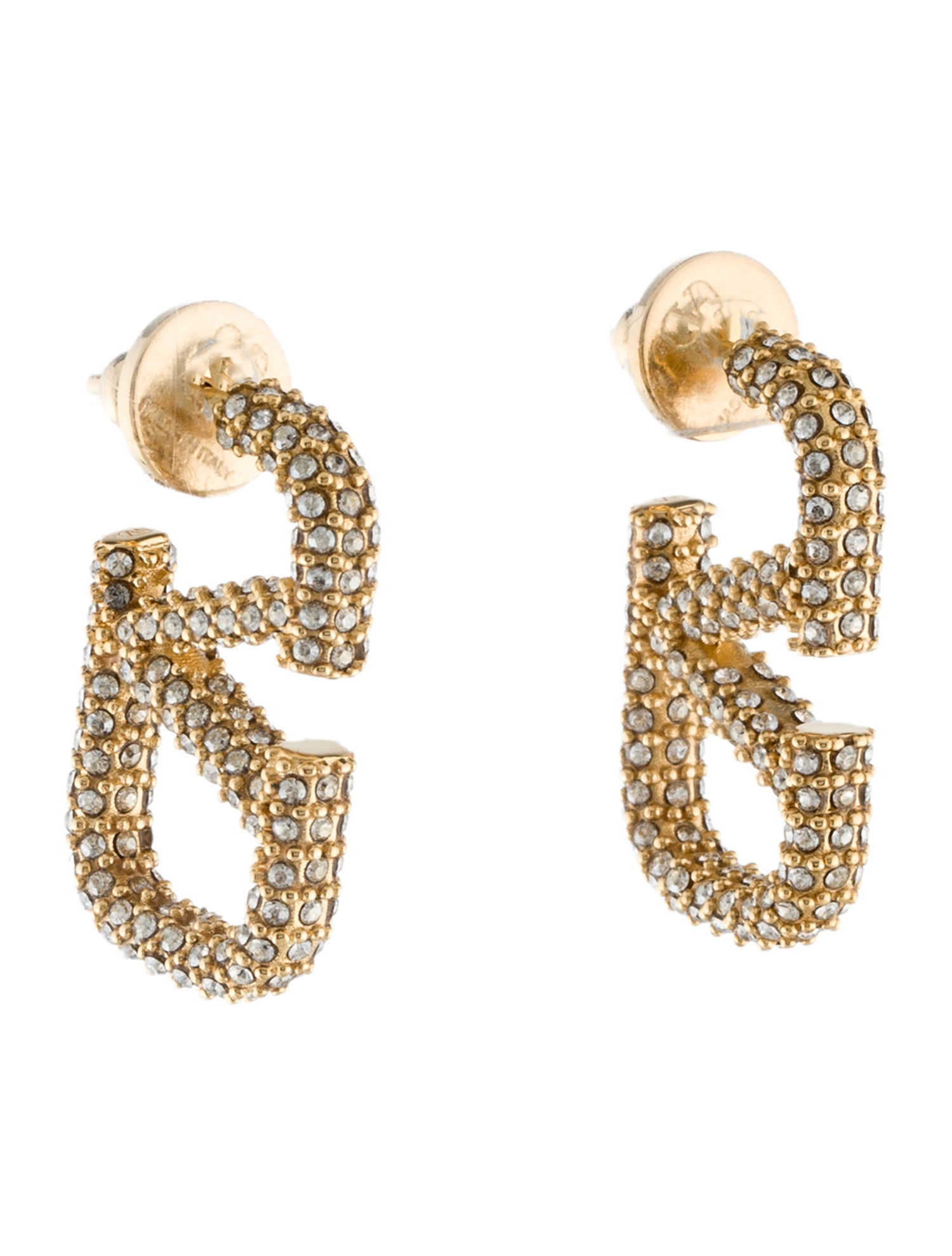 Valentino Crystal VLogo Signature Stud Earrings
