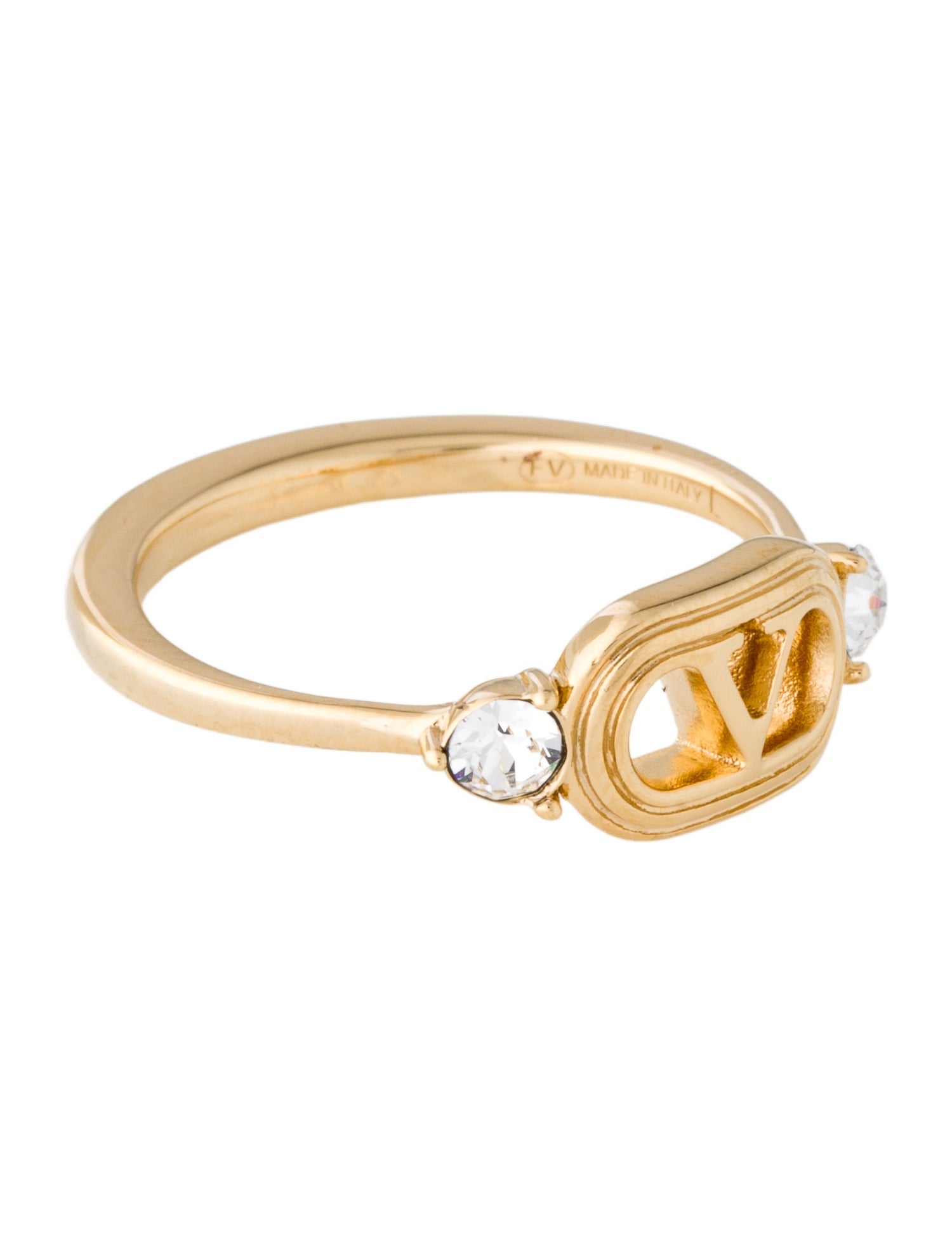 Valentino Crystal Ovalette Cocktail Ring