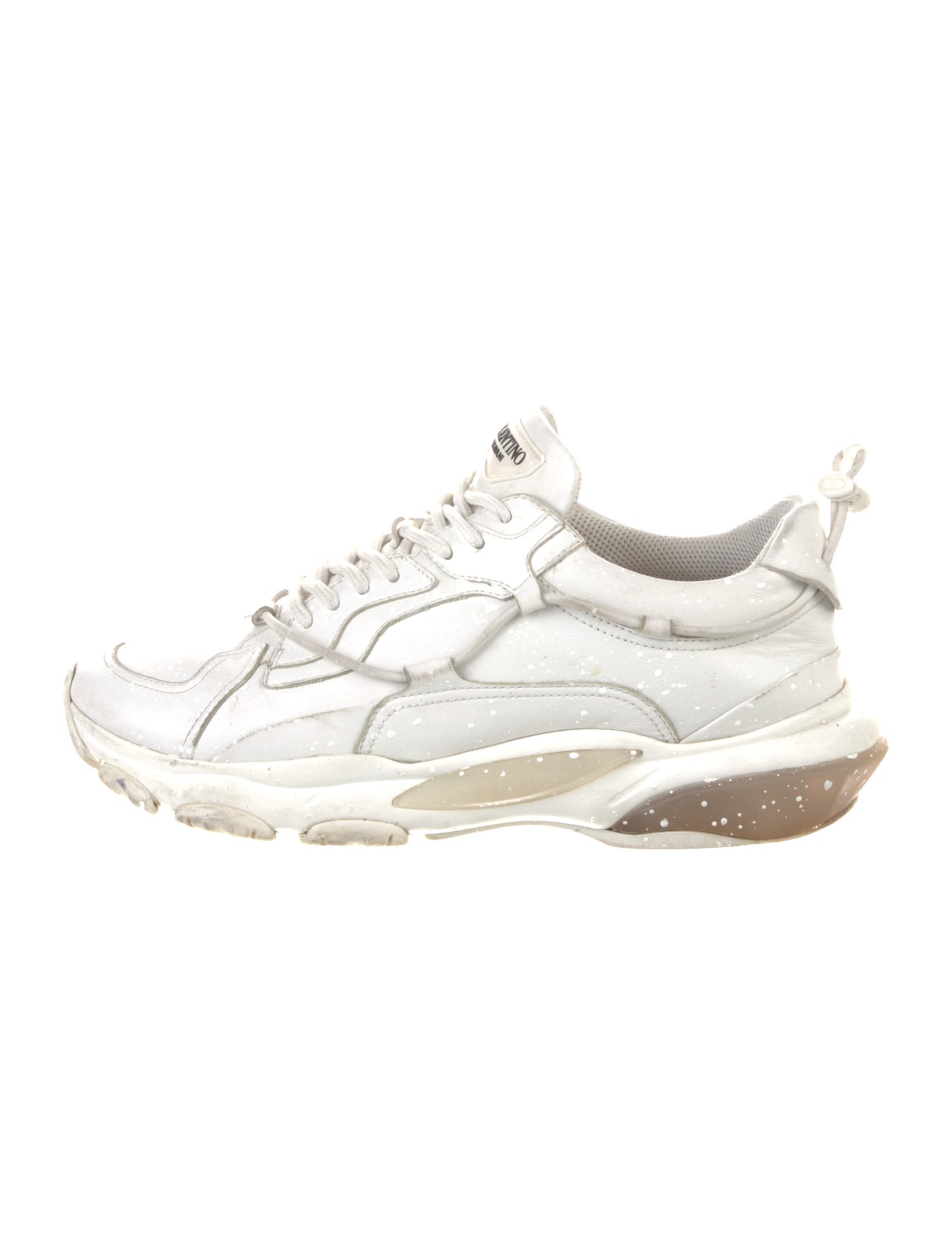 Valentino Rockstud Accents Leather Sneakers