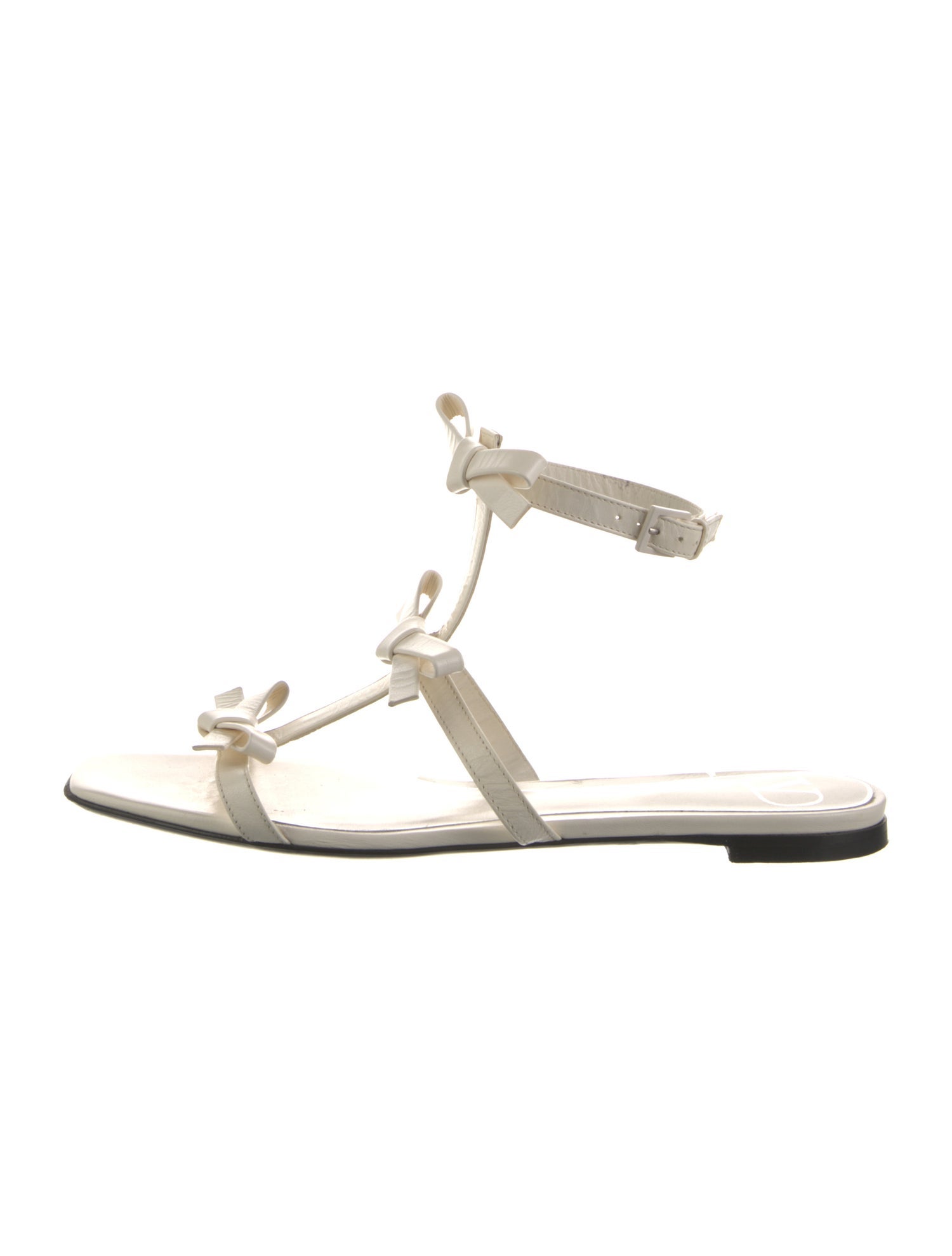 Valentino Leather Bow Accents Gladiator Sandals