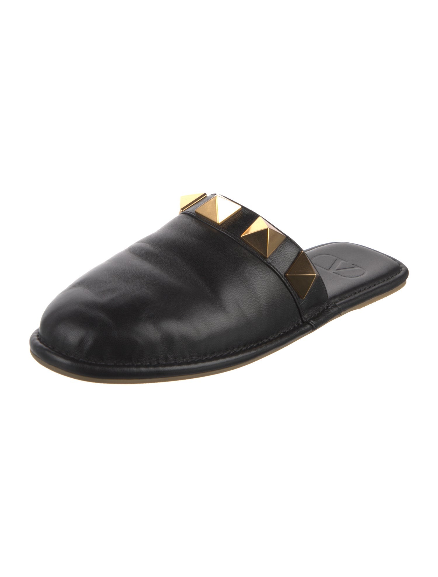 Valentino Rockstud Accents Leather Mules