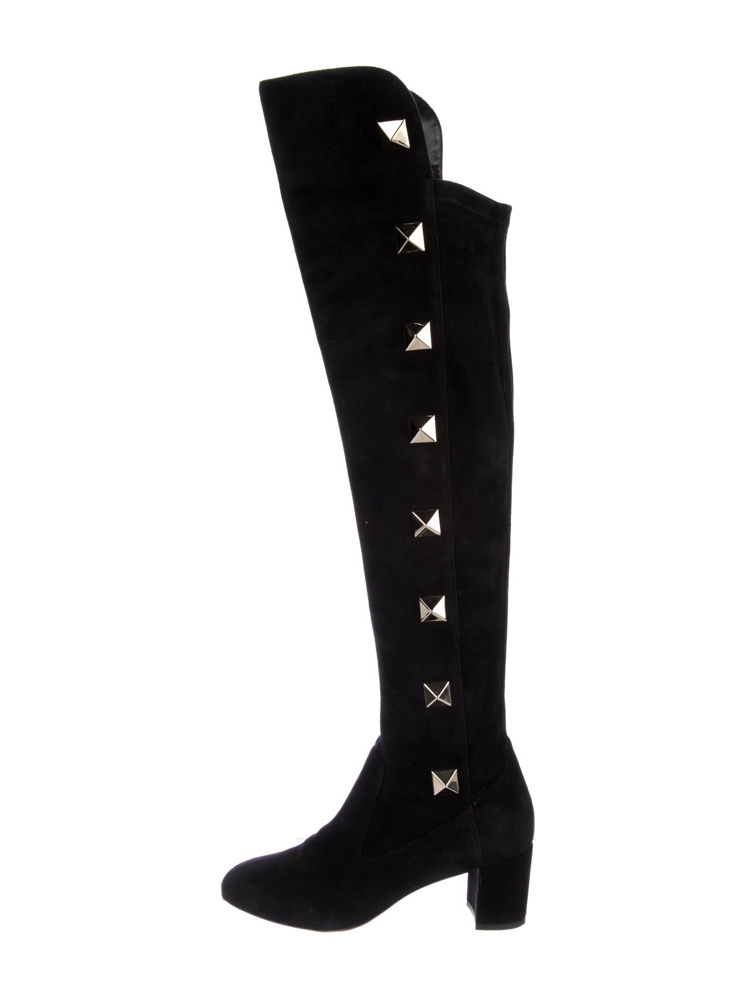 Valentino Rockstud Accents Suede Boots