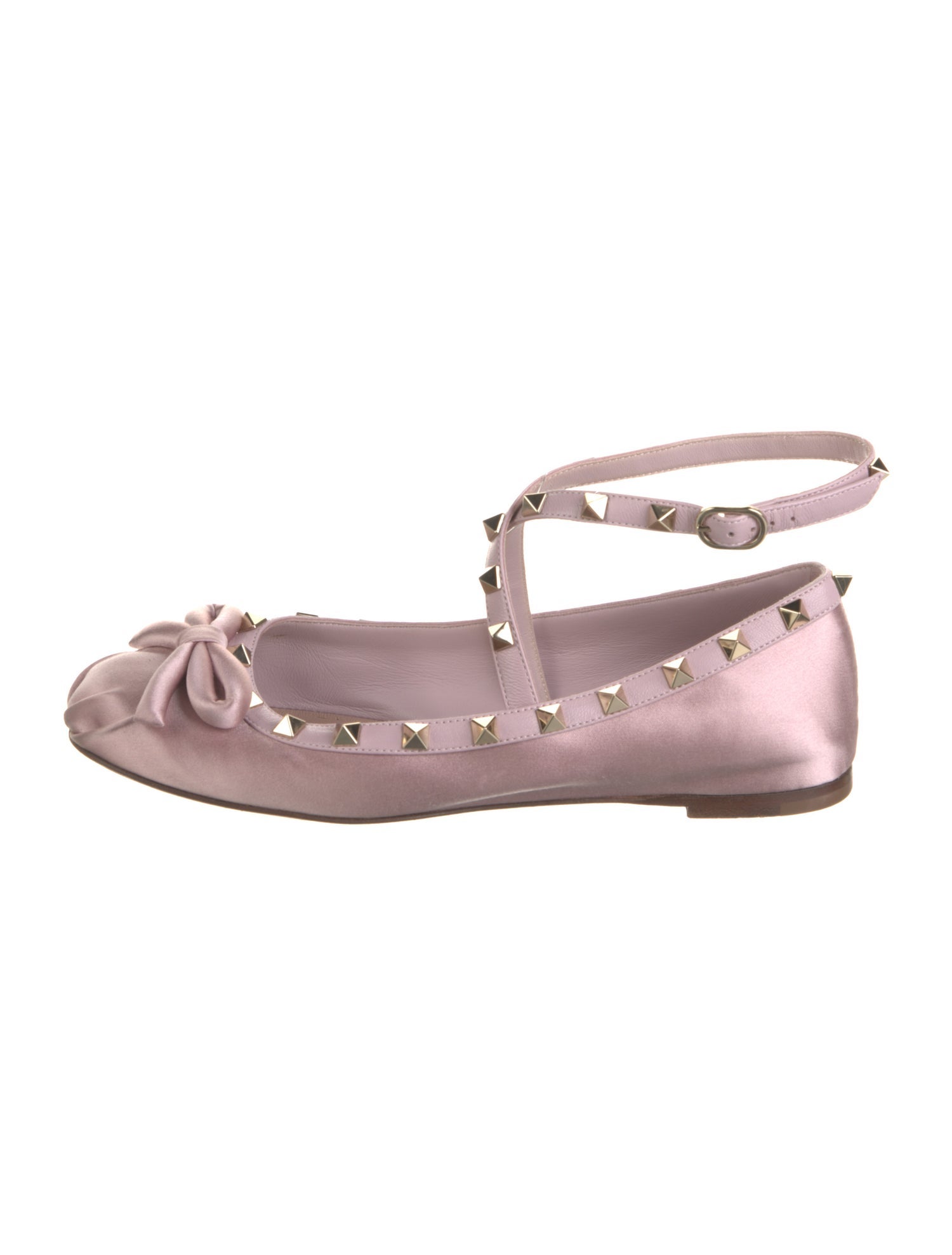 Valentino Rockstud Accents Satin Flats