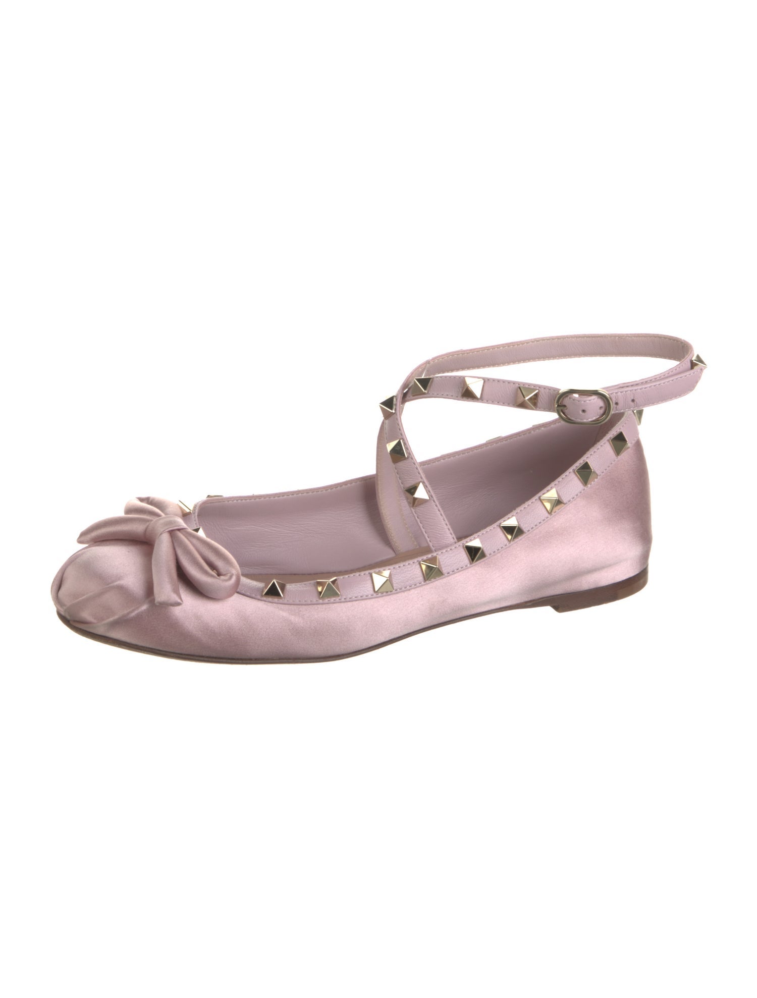 Valentino Rockstud Accents Satin Flats