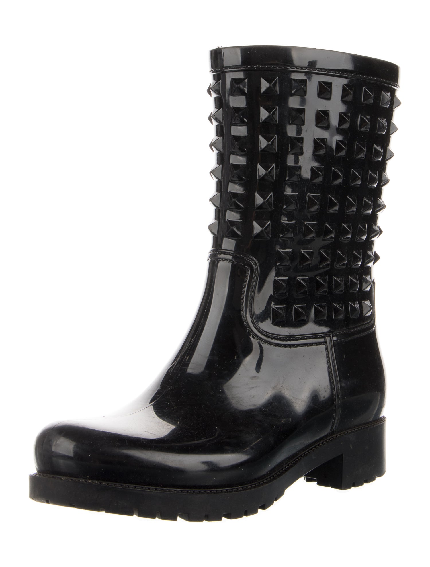 Valentino Rockstud Accents Rubber Rain Boots