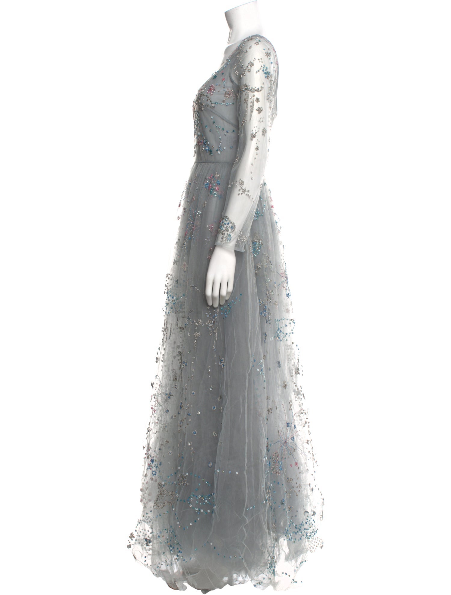 Valentino Lace Pattern Long Dress - Blue Dresses, Clothing - VAL550964 |  The RealReal